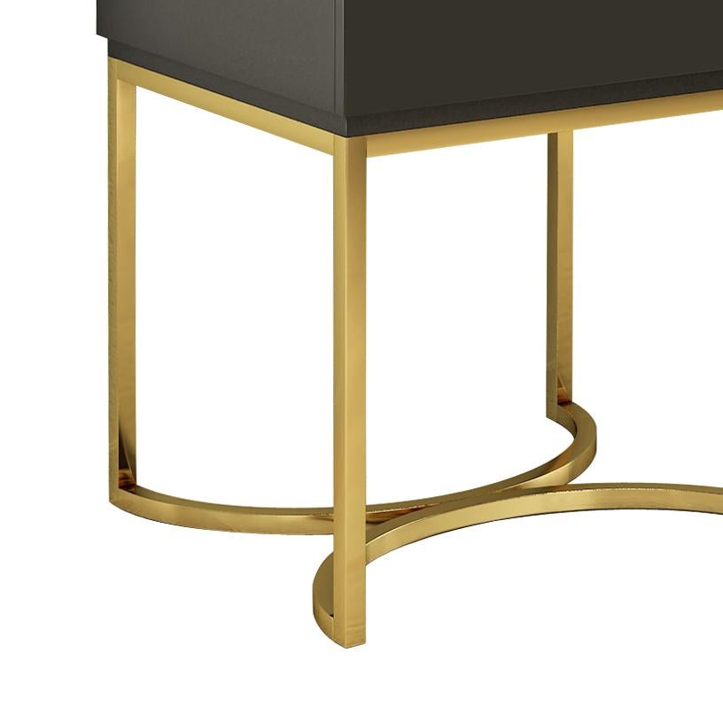 Italian Isabella Costantini, Italy, Damiano Nightstand with Brushed Brass Base For Sale