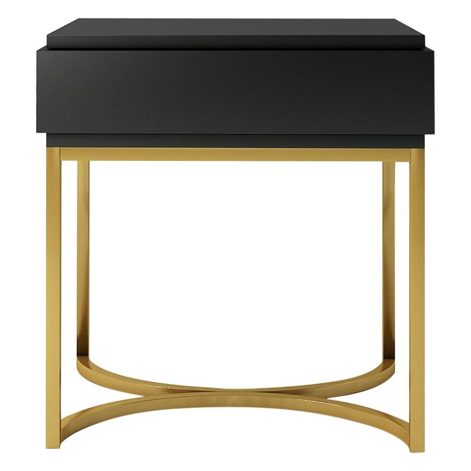 Isabella Costantini, Italy, Damiano Nightstand with Brushed Brass Base