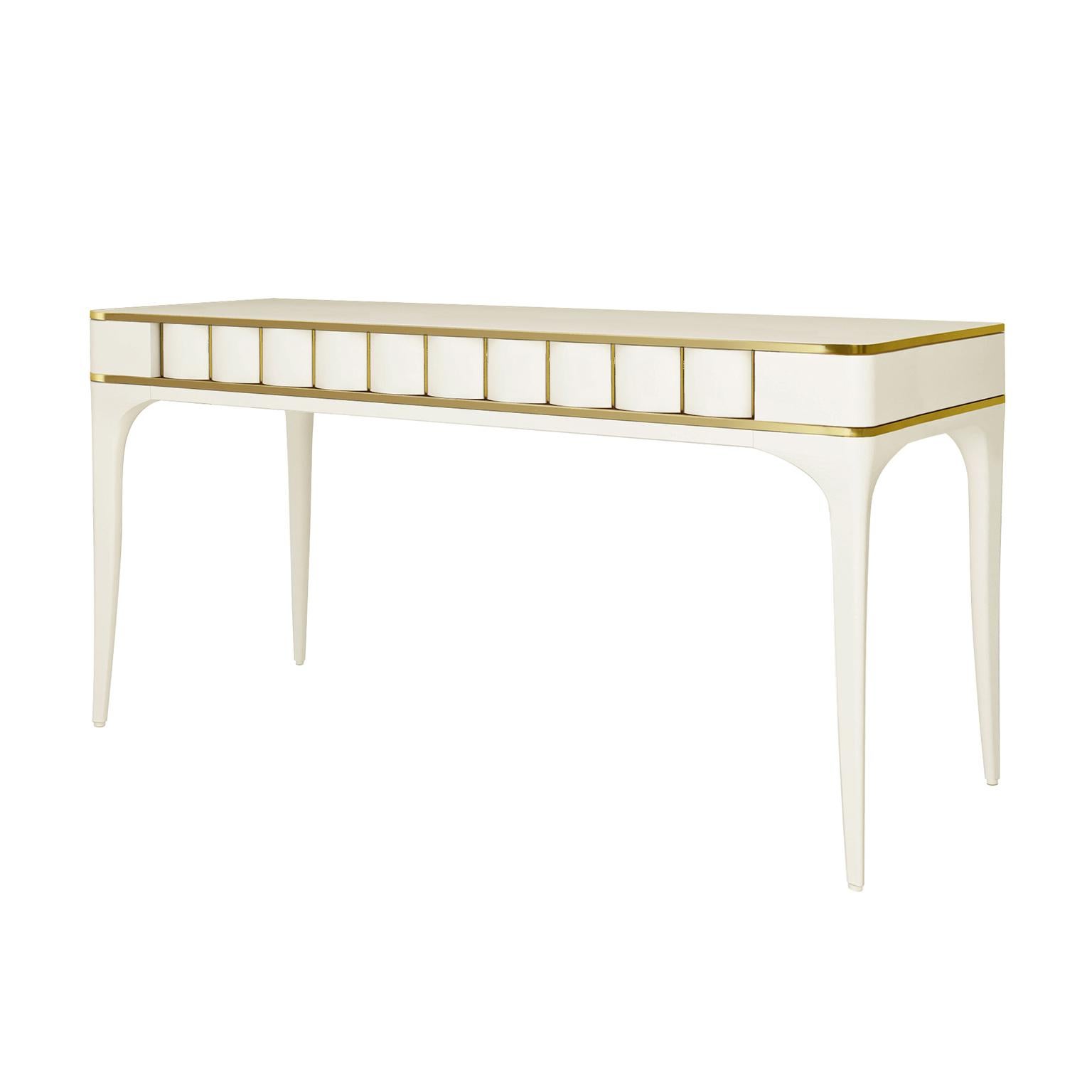 Modern Isabella Costantini, Italy, Duilio Desk with Polished Brass For Sale