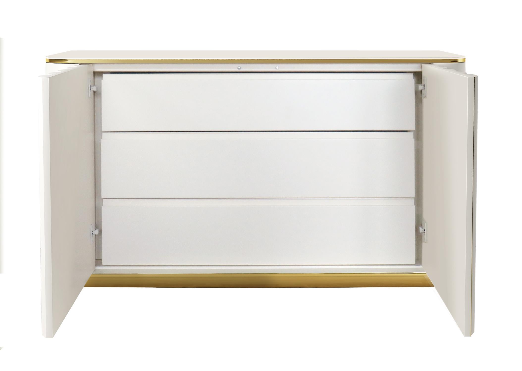Modern Isabella Costantini, Italy, Duilio Dresser with Polished Brass For Sale