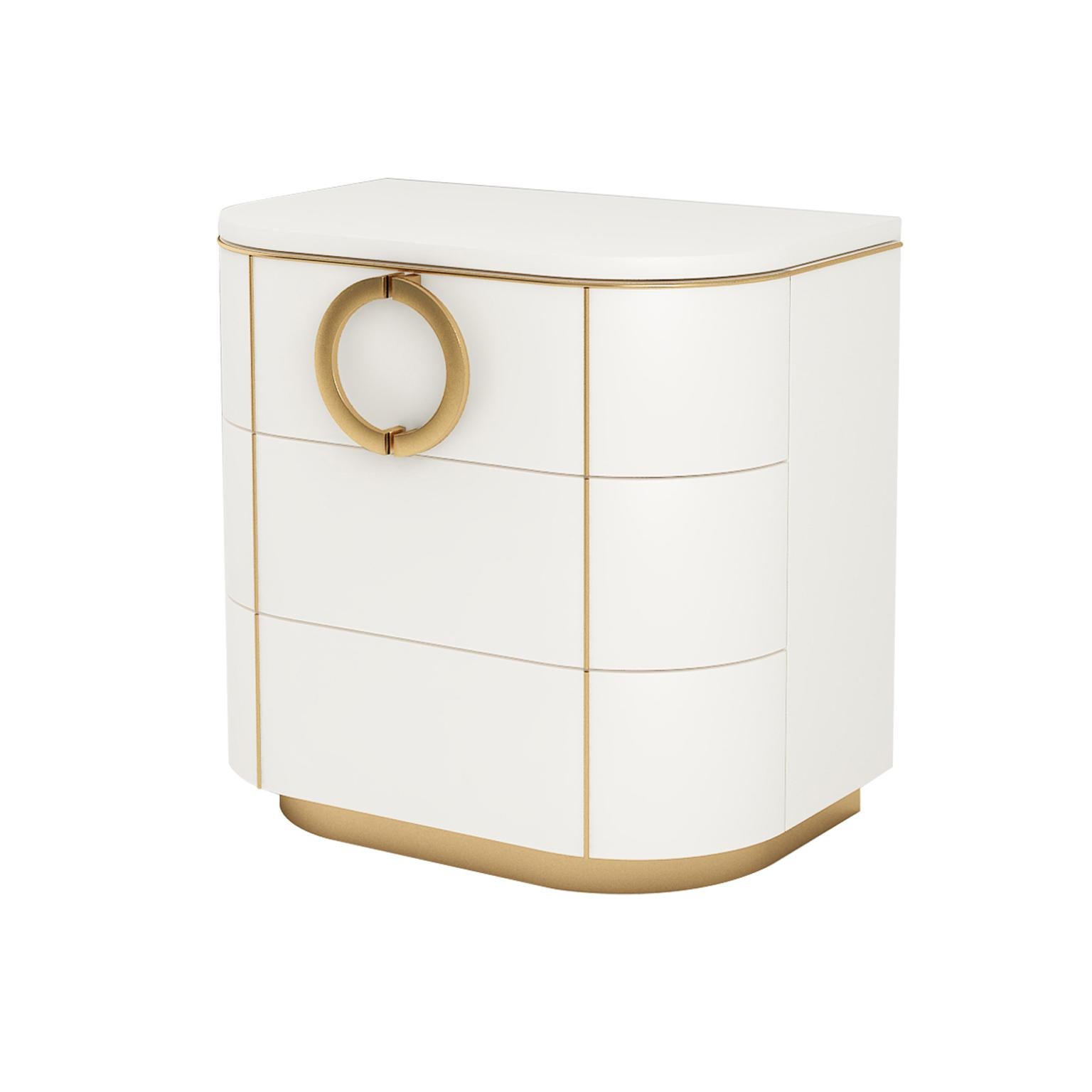 Modern Isabella Costantini, Italy, Maddalena Nightstand with Three Drawers For Sale