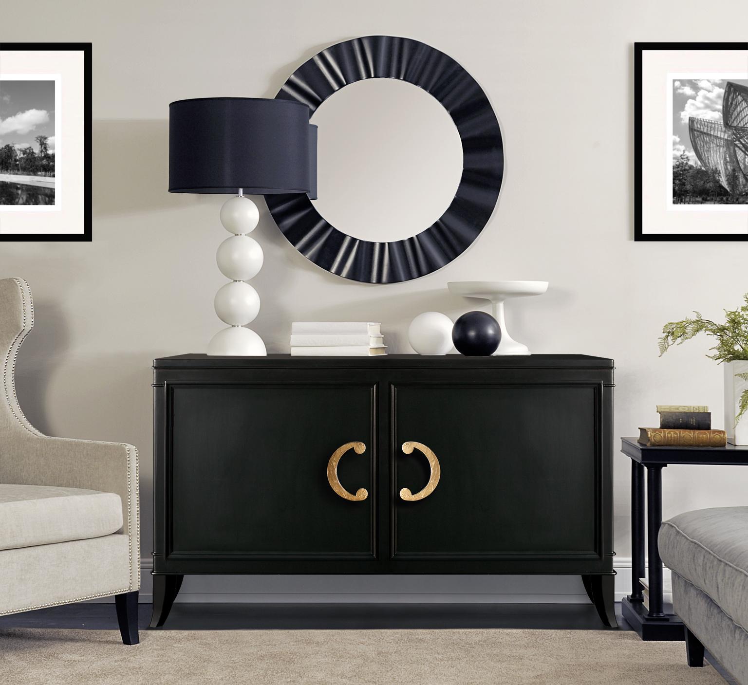 Modern Isabella Costantini, Italy, Olimpia Sideboard Two Doors W/Crinkled Leaf Handles For Sale