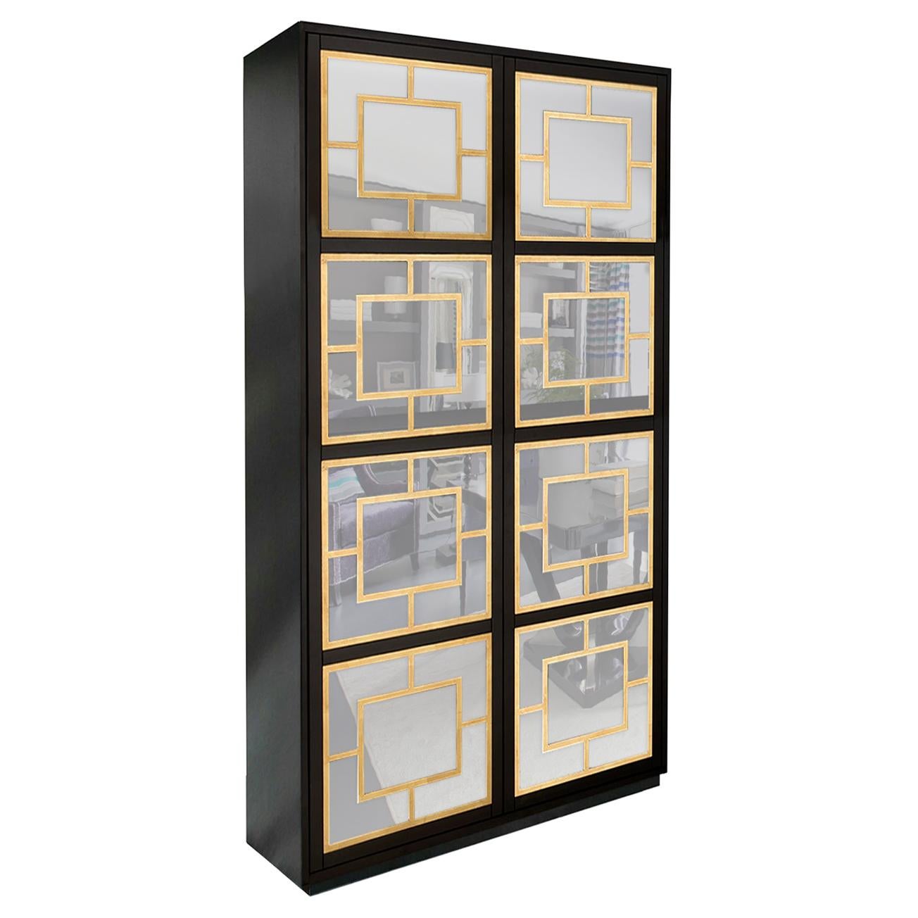 Isabella Costantini, Italy, Zoe Armoire D40 Mirrored Doors and Plinth Base For Sale
