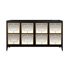 Isabella Costantini, Italy, Zoe Sideboard Four Mirrored Doors and Tapered Legs
