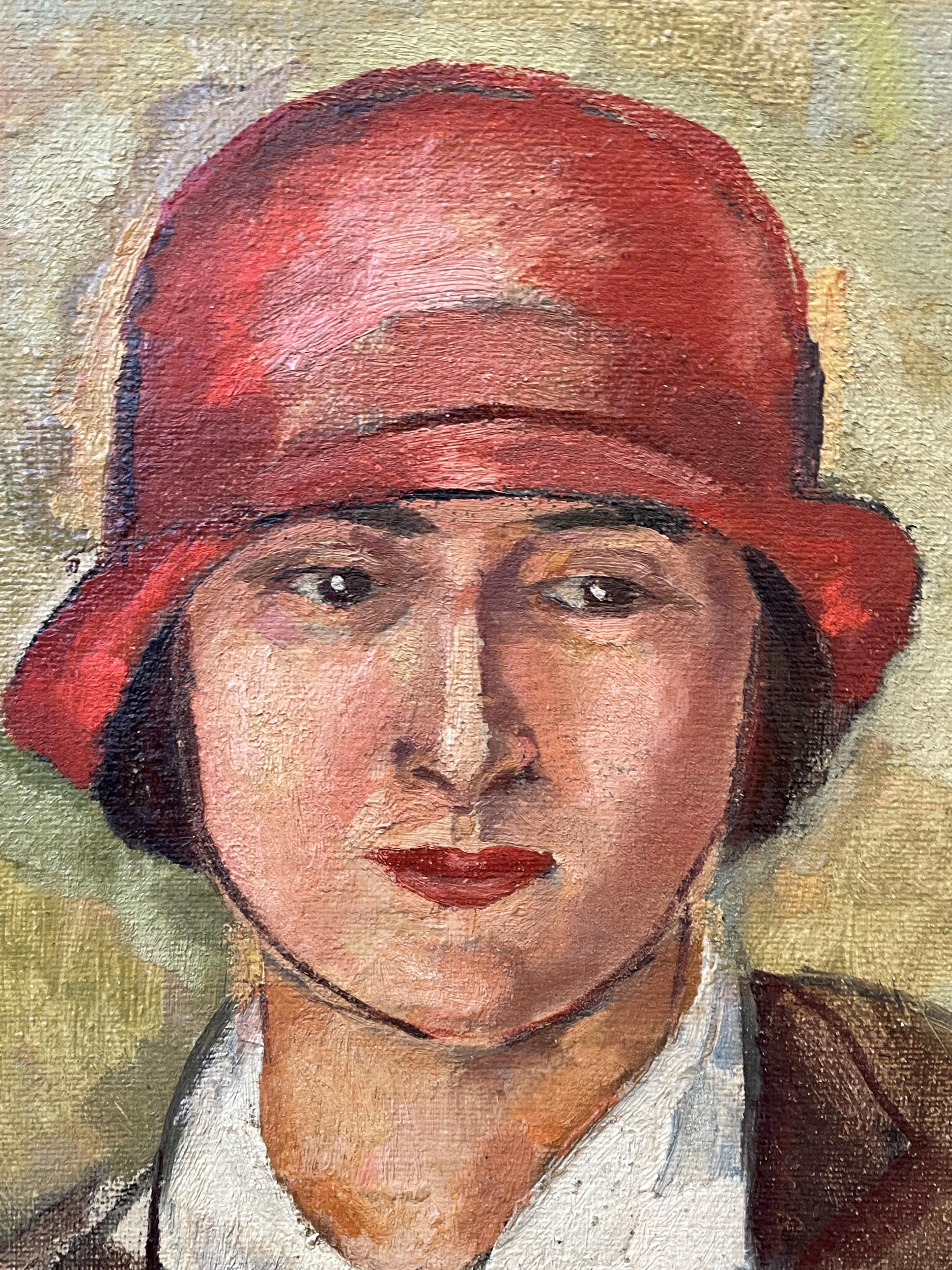 Isabella Howland: „Porträt einer Frau mit rotem Hut“, Paris im Angebot 1