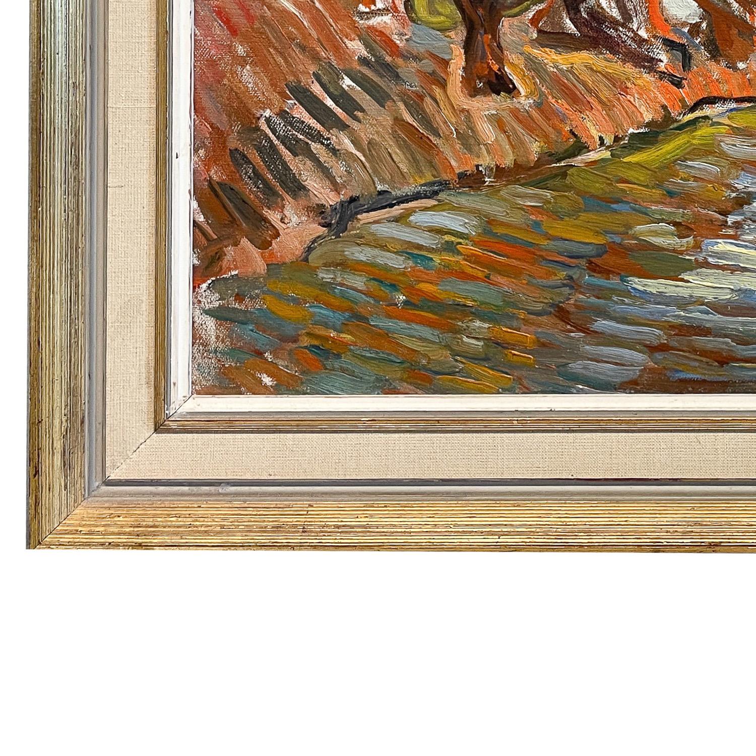 WPA Impressionista Paesaggio Figurativo Pittura ad olio Pannello 