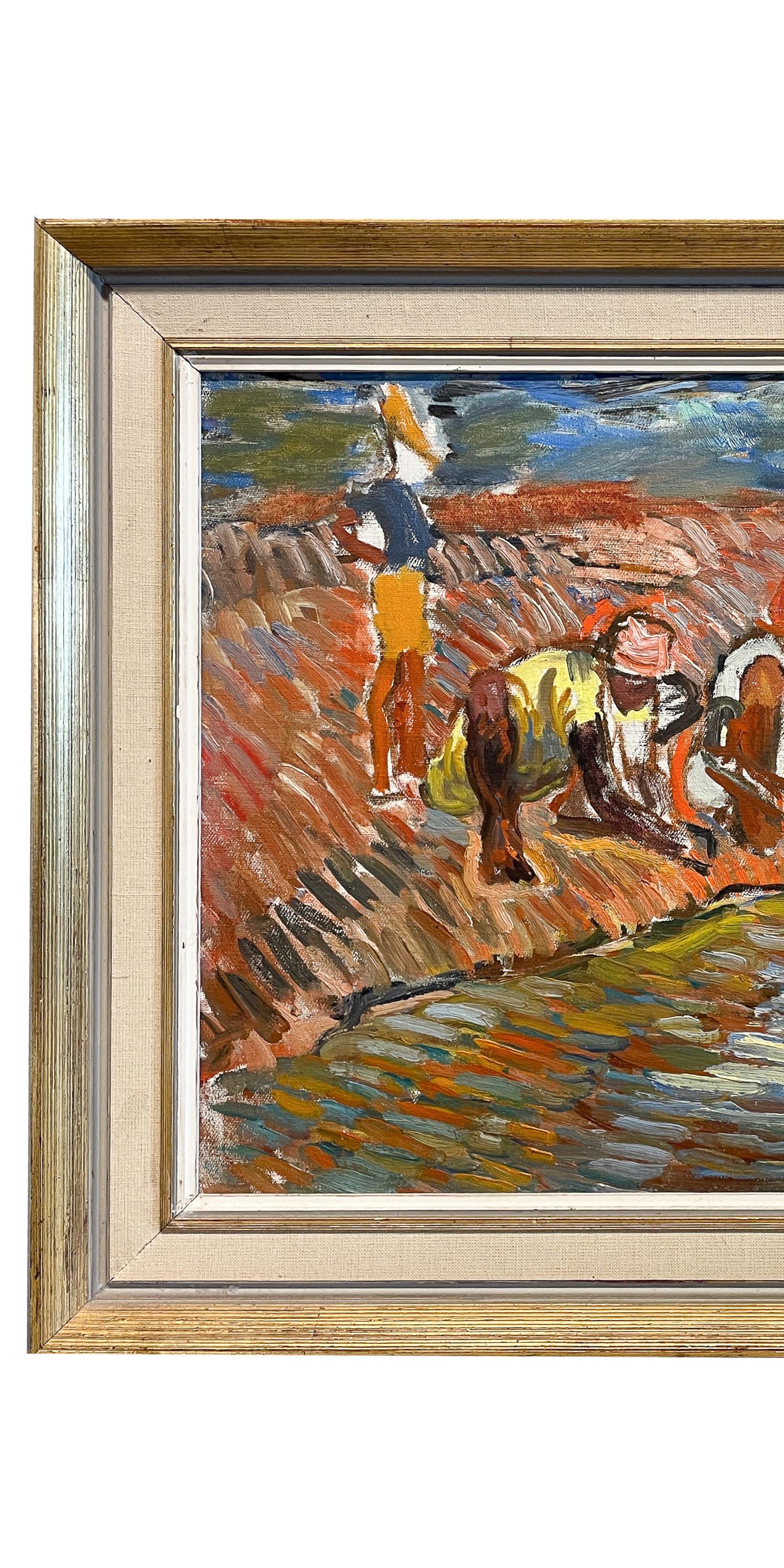 WPA Impressionista Paesaggio Figurativo Pittura ad olio Pannello 