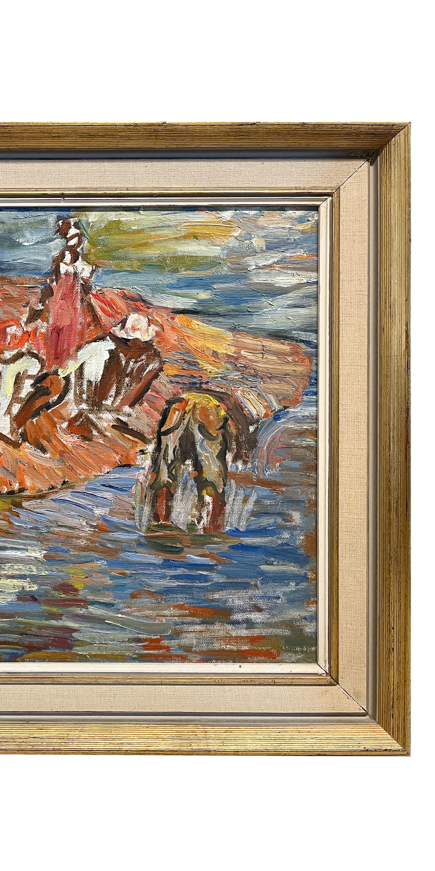WPA Impressionista Paesaggio Figurativo Pittura ad olio Pannello 