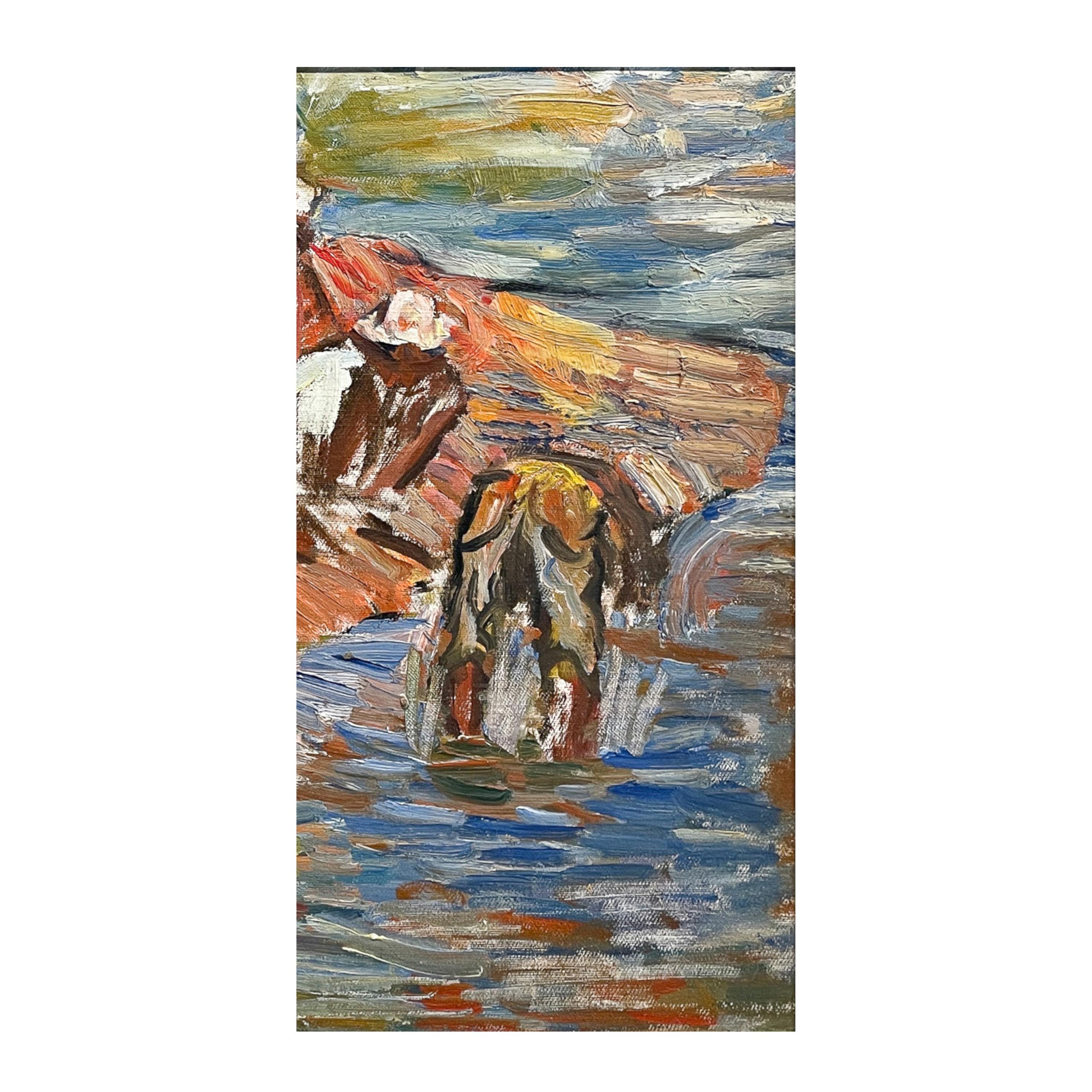 WPA Impressionista Paesaggio Figurativo Pittura ad olio Pannello 