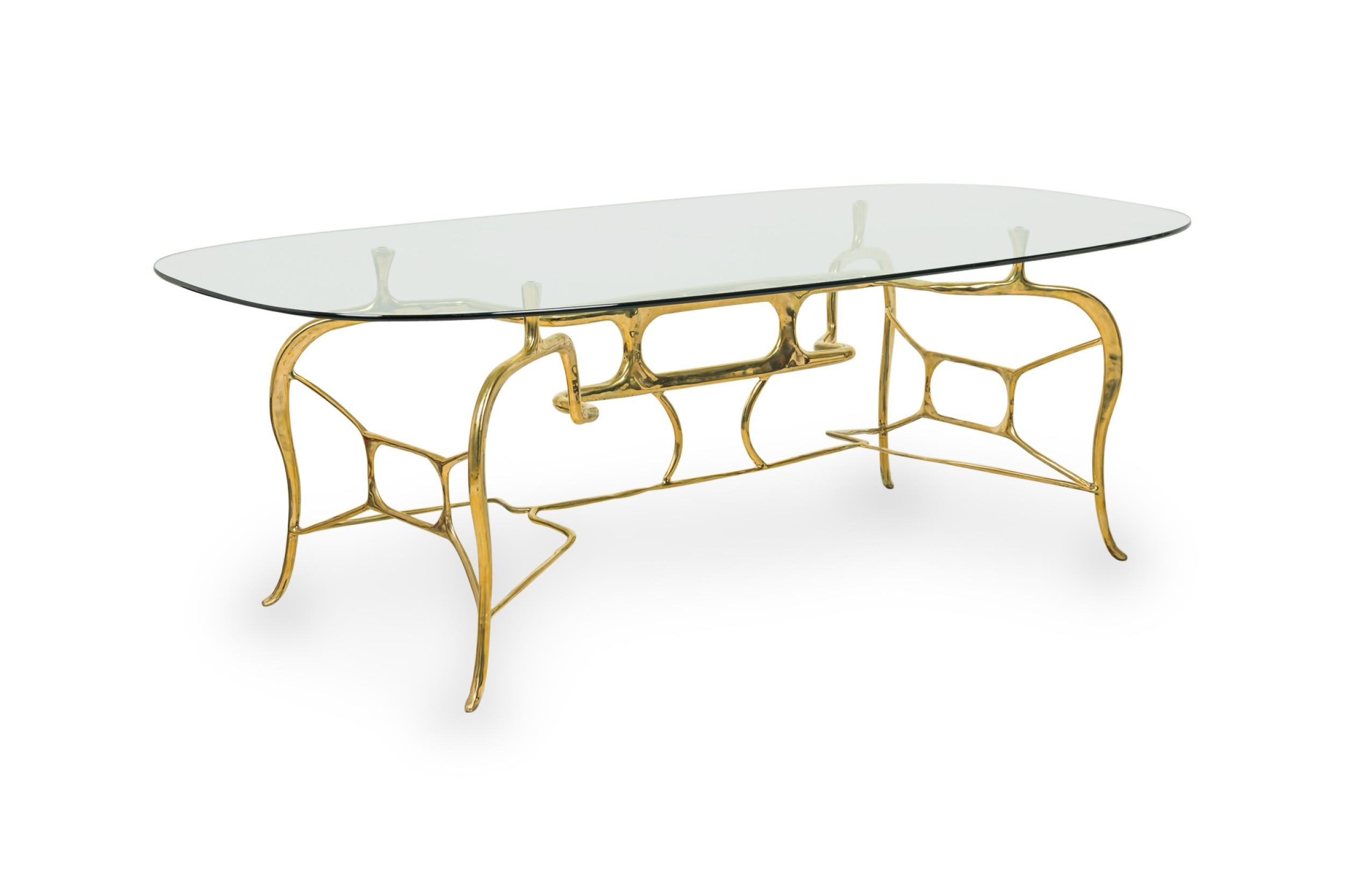 Isabella Modern Biomorphic Bronze Dining Table by Newel Modern In Fair Condition For Sale In New York, NY