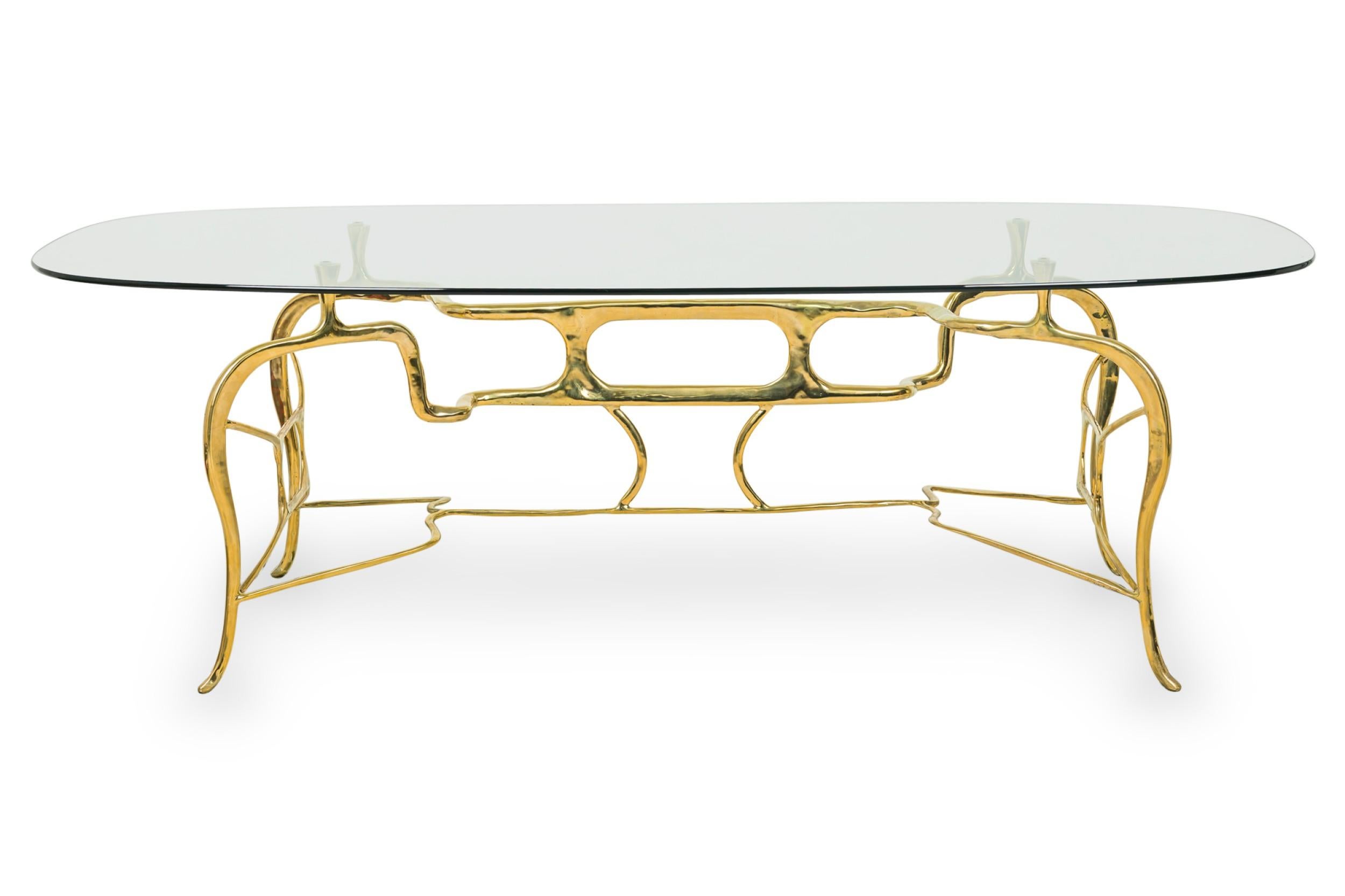 Contemporary Isabella Modern Biomorphic Bronze Dining Table by Newel Modern For Sale