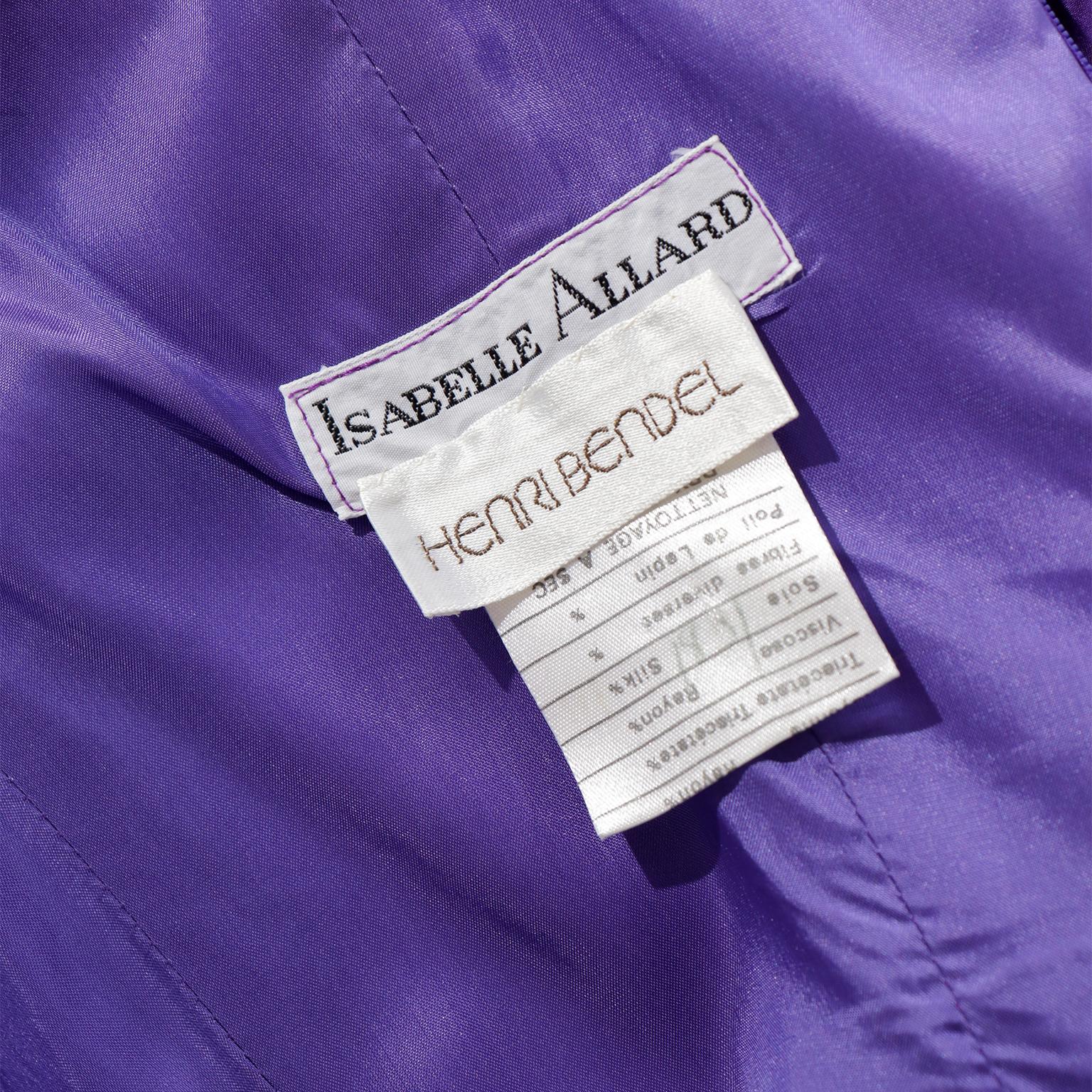 Isabelle Allard 1980s Vintage Dress Ruched Purple Evening Gown For Sale 9