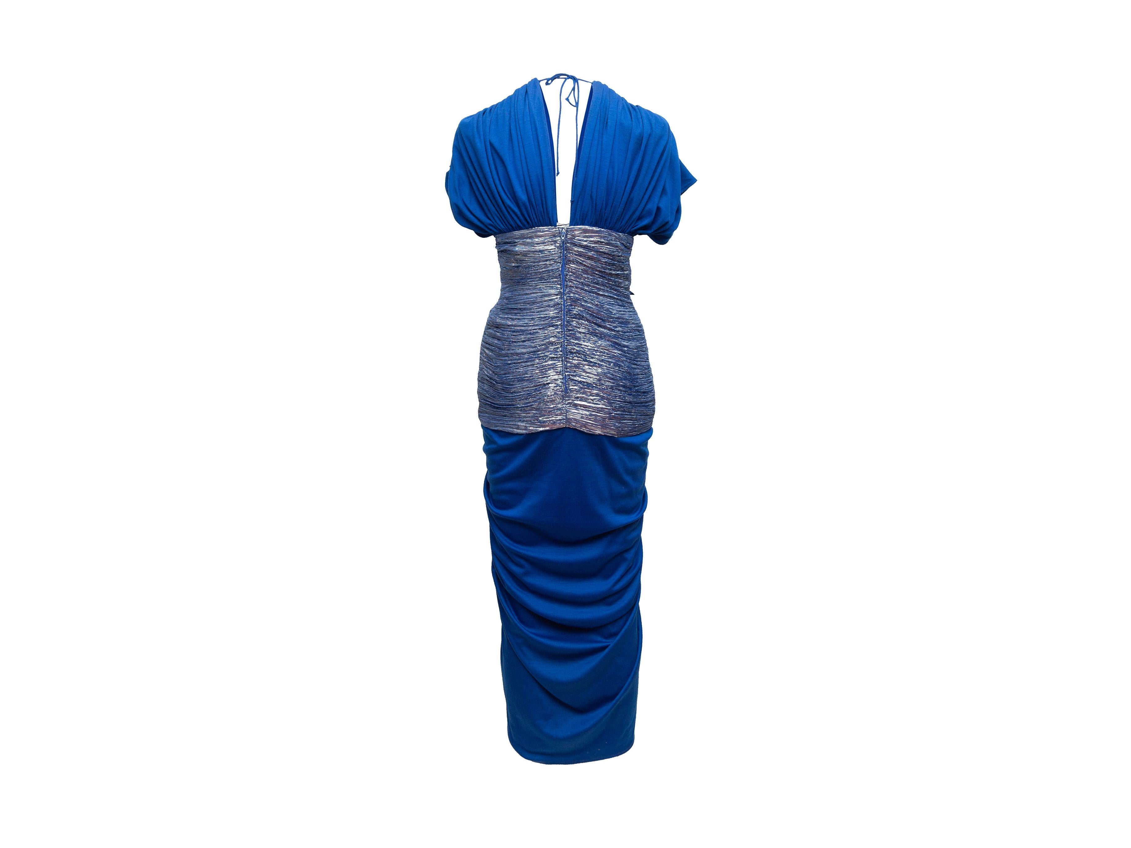 Isabelle Allard Blue & Silver Ruched Dress 1