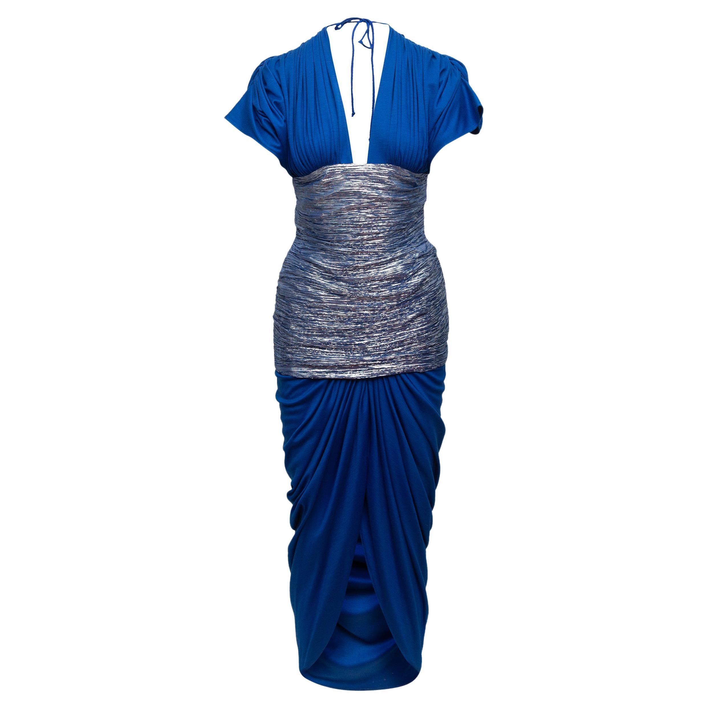 Isabelle Allard Blue & Silver Ruched Dress