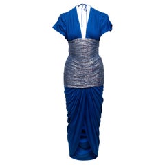 Isabelle Allard Blue & Silver Ruched Dress