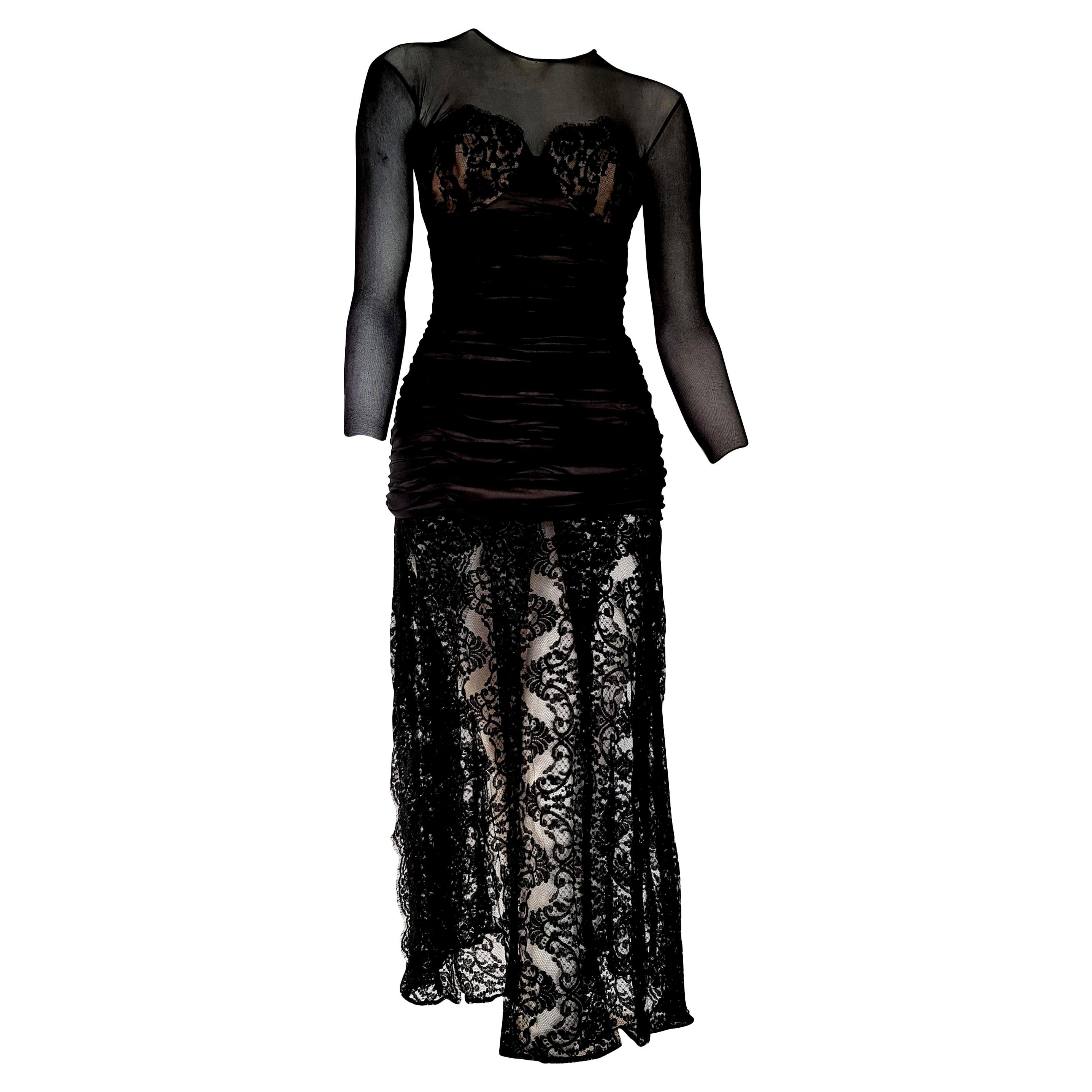 Isabelle ALLARD Paris "New" Couture Chest skirt lace Silk Cotton Dress - Unworn For Sale