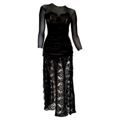 Isabelle ALLARD Paris "New" Couture Chest skirt lace Silk Cotton Dress - Unworn