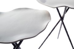 Isabelle Azema Belles de Nuit Table in Enameled Sandstone and Forged Iron