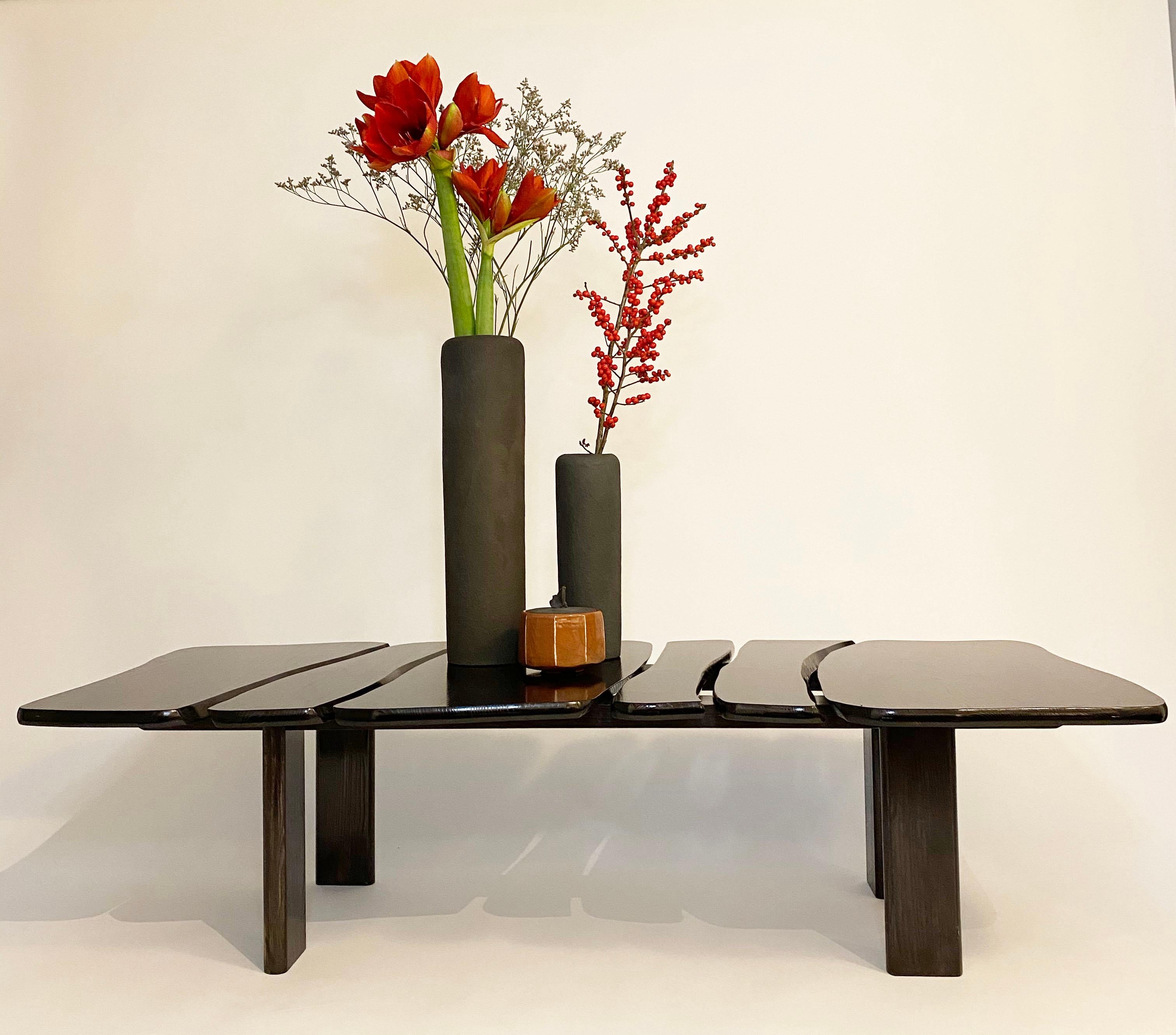 Contemporary Isabelle Azema Murmure table in Tinted Beechwood For Sale