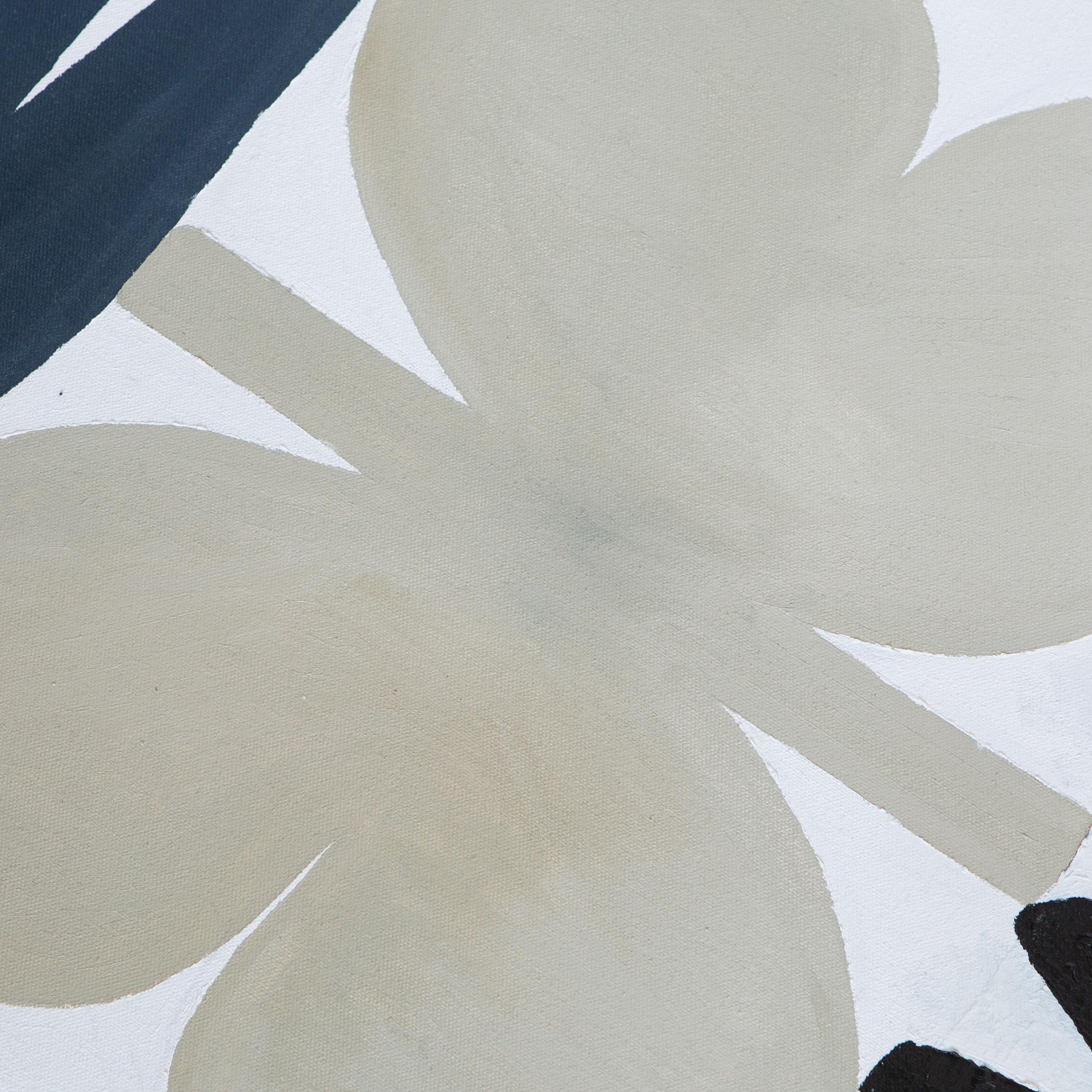 La colomba - Pittura moderna astratta blu e bianca - Painting Contemporaneo di Isabelle Carr