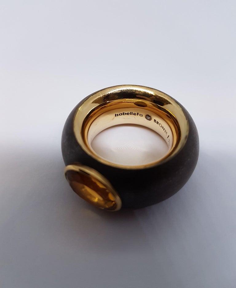 Modern Isabelle Fa Citrine Bronze Gold Ring For Sale