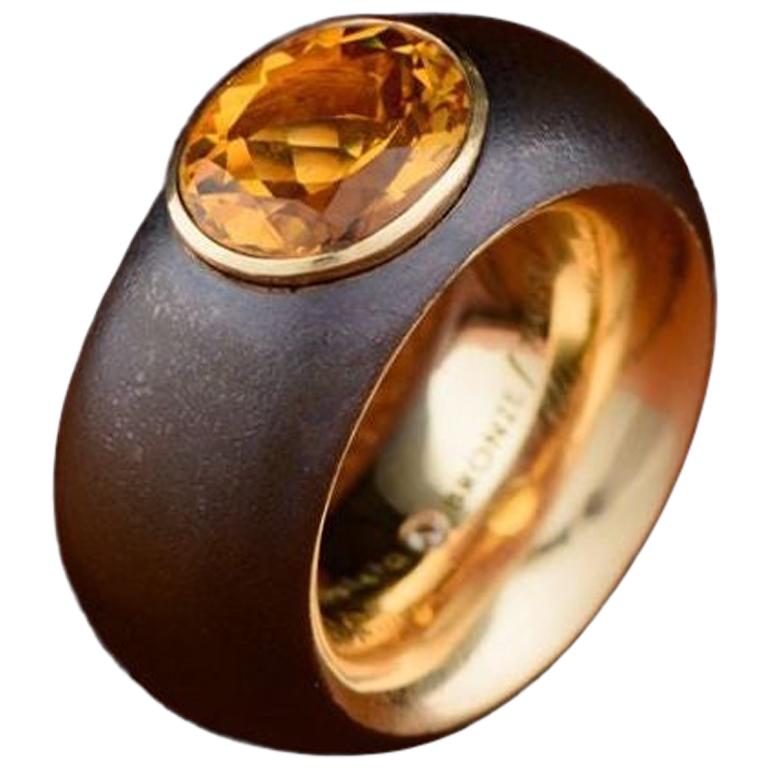 Isabelle Fa Citrine Bronze Gold Ring For Sale