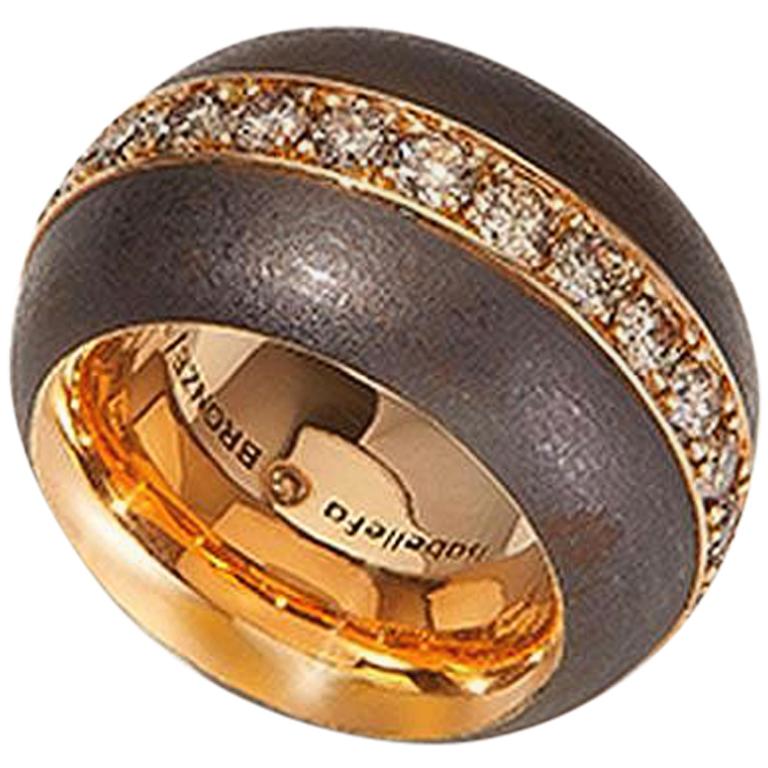 Isabelle Fa Natural Brown Diamond Bronze Rose Gold Ring For Sale