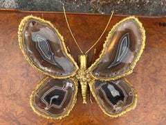 Isabelle Faure Agate and Brass Butterfly Sconce