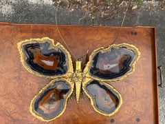 Isabelle Faure Butterfly agate and Brass Wall Sconce