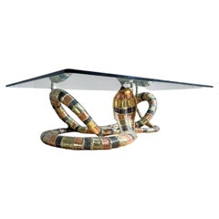 Isabelle Faure Cobra Snake Sculpture Coffee Table With Light