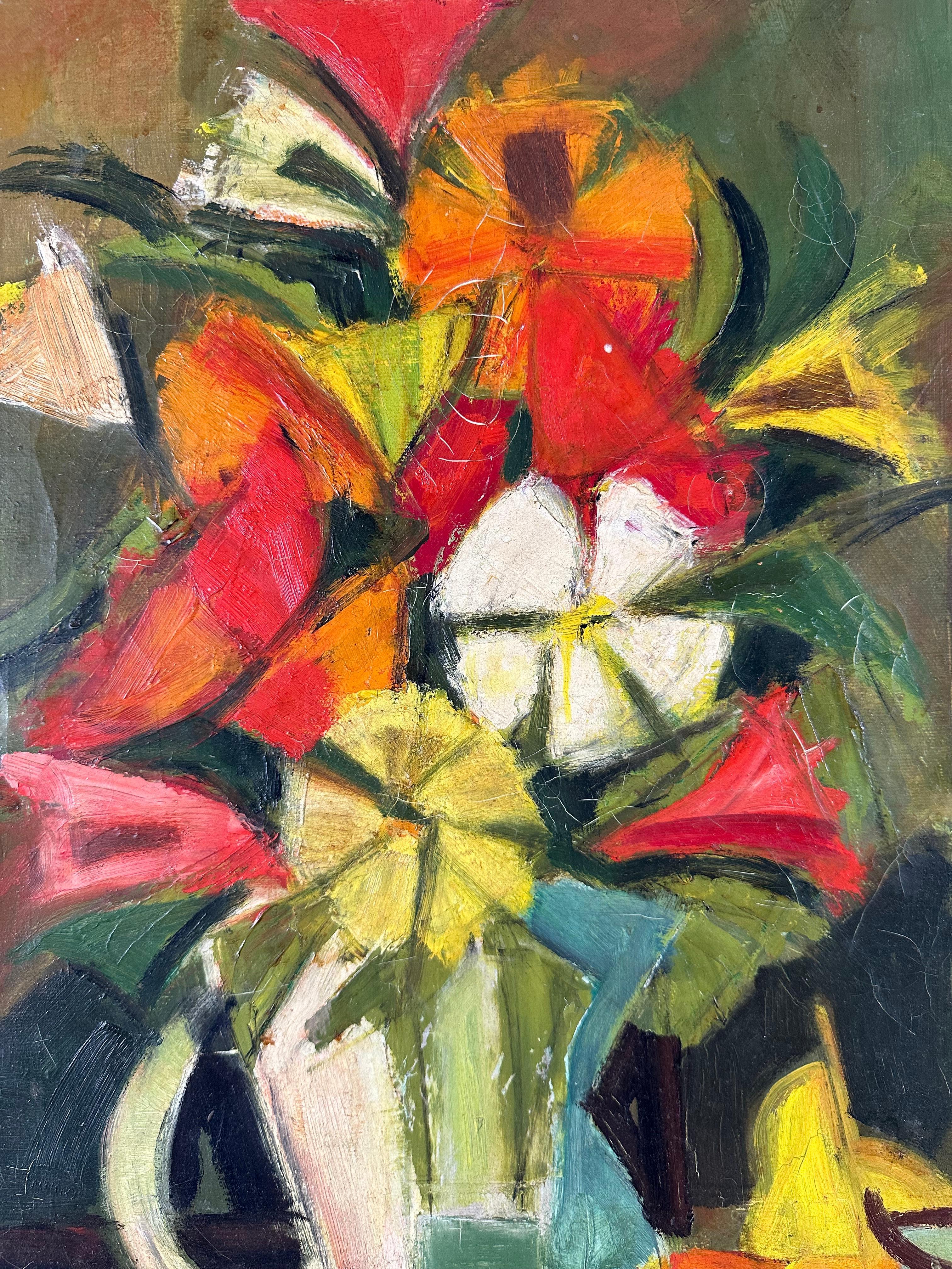 Nature morte florale cubiste - Cubisme Painting par Isabelle Graham Reese