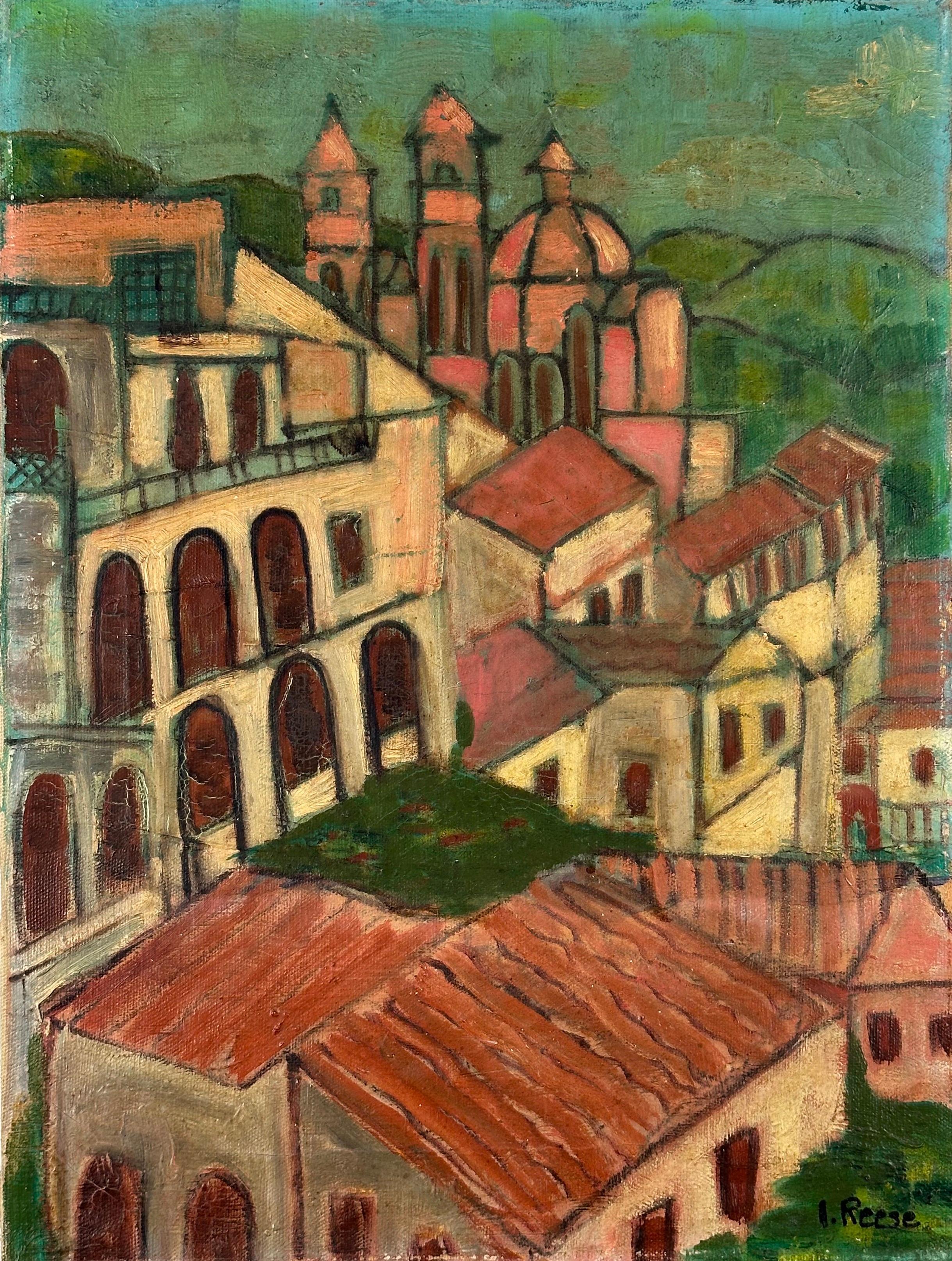 Italian Cityscape - Painting by Isabelle Graham Reese