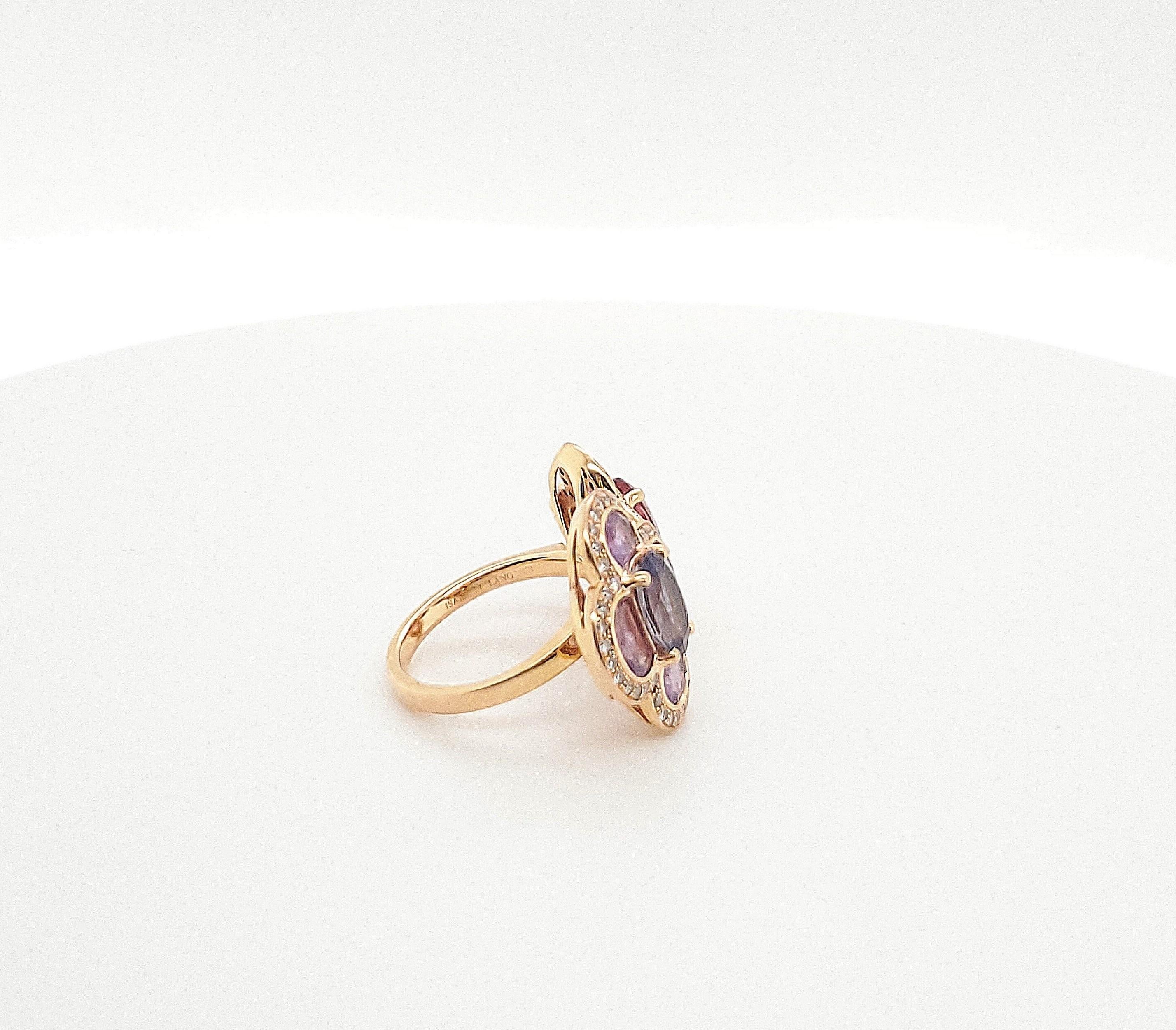 Isabelle Langlois Gold Diamond Gemstone Ring In Excellent Condition In New York, NY