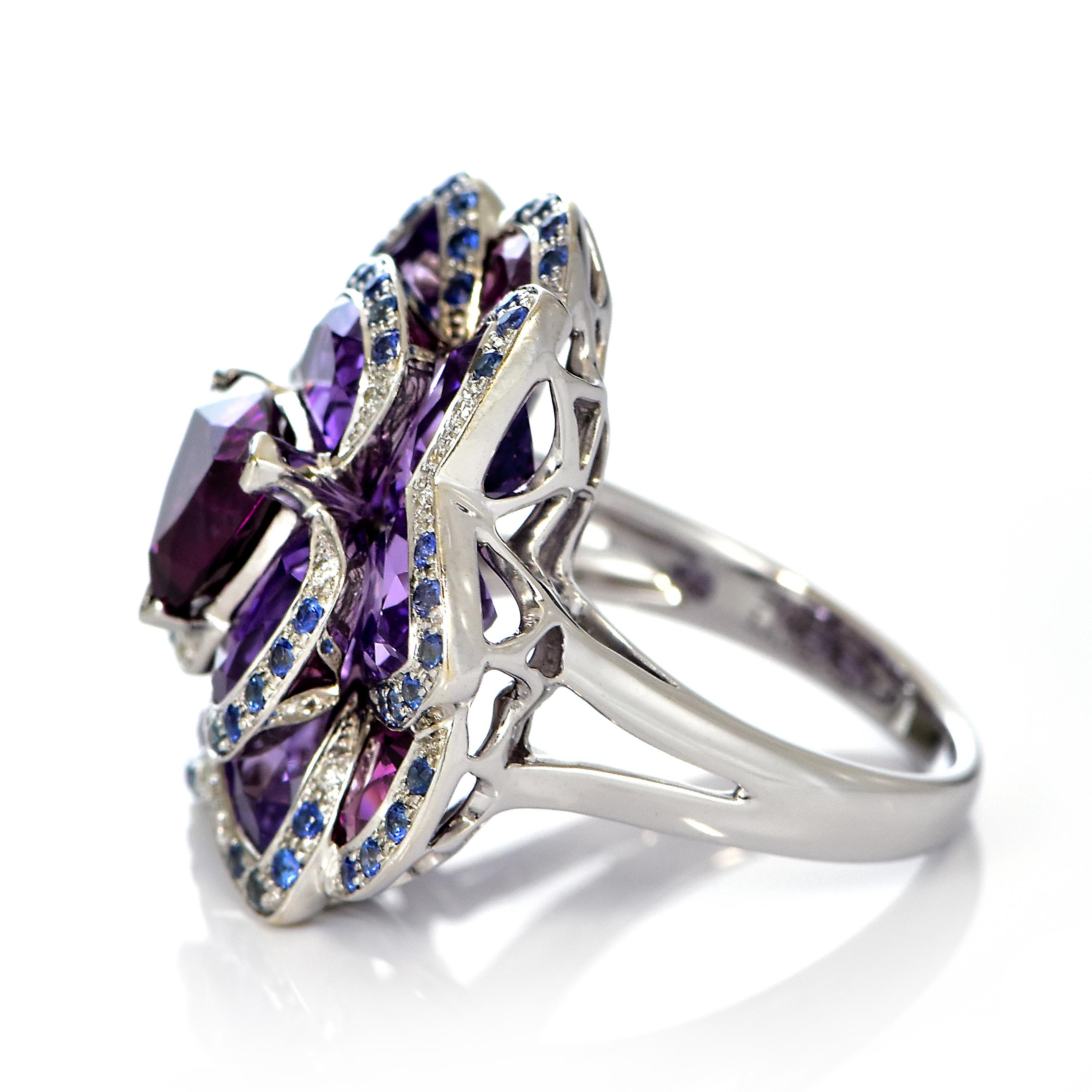 Isabelle Langlois Paris, bague en or 18 carats et grenat rhodolite Excellent état à Tokyo, JP