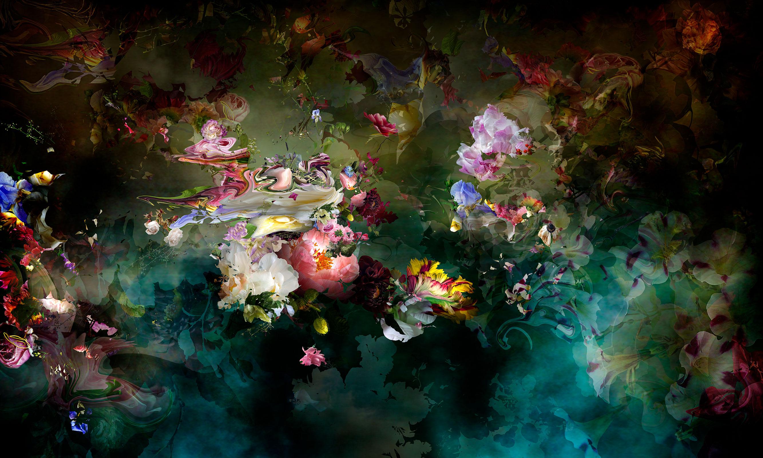 Isabelle Menin Still-Life Photograph - Avant que #2 - Floral landscape colorful blue dominant contemporary photograph