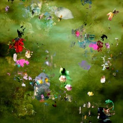 Changing Moods 1- Florale Landschaft Apfelgrün Contemporary Abstraktes Foto