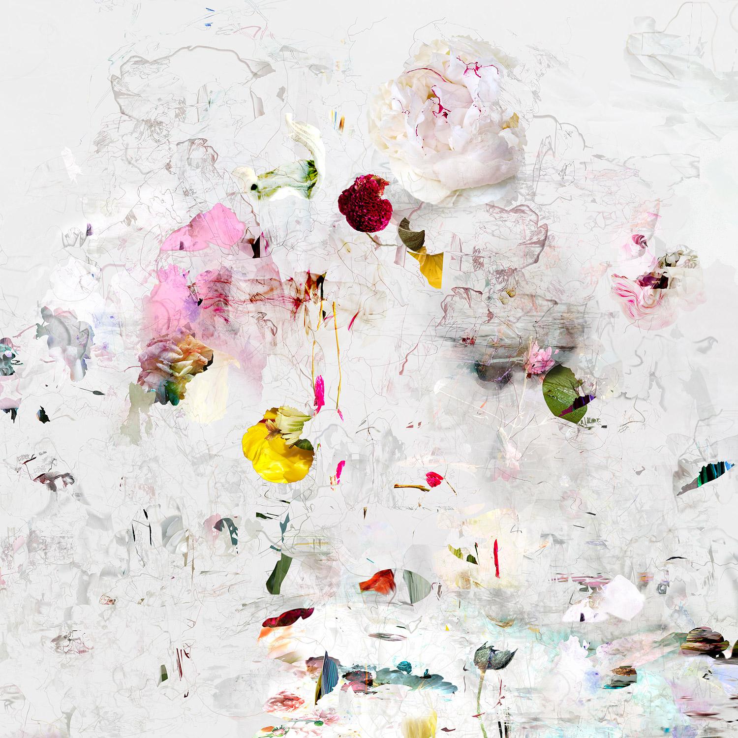 Still-Life Photograph de Isabelle Menin - Eugene 2 - Paisaje floral blanco dominante foto abstracta contemporánea en color