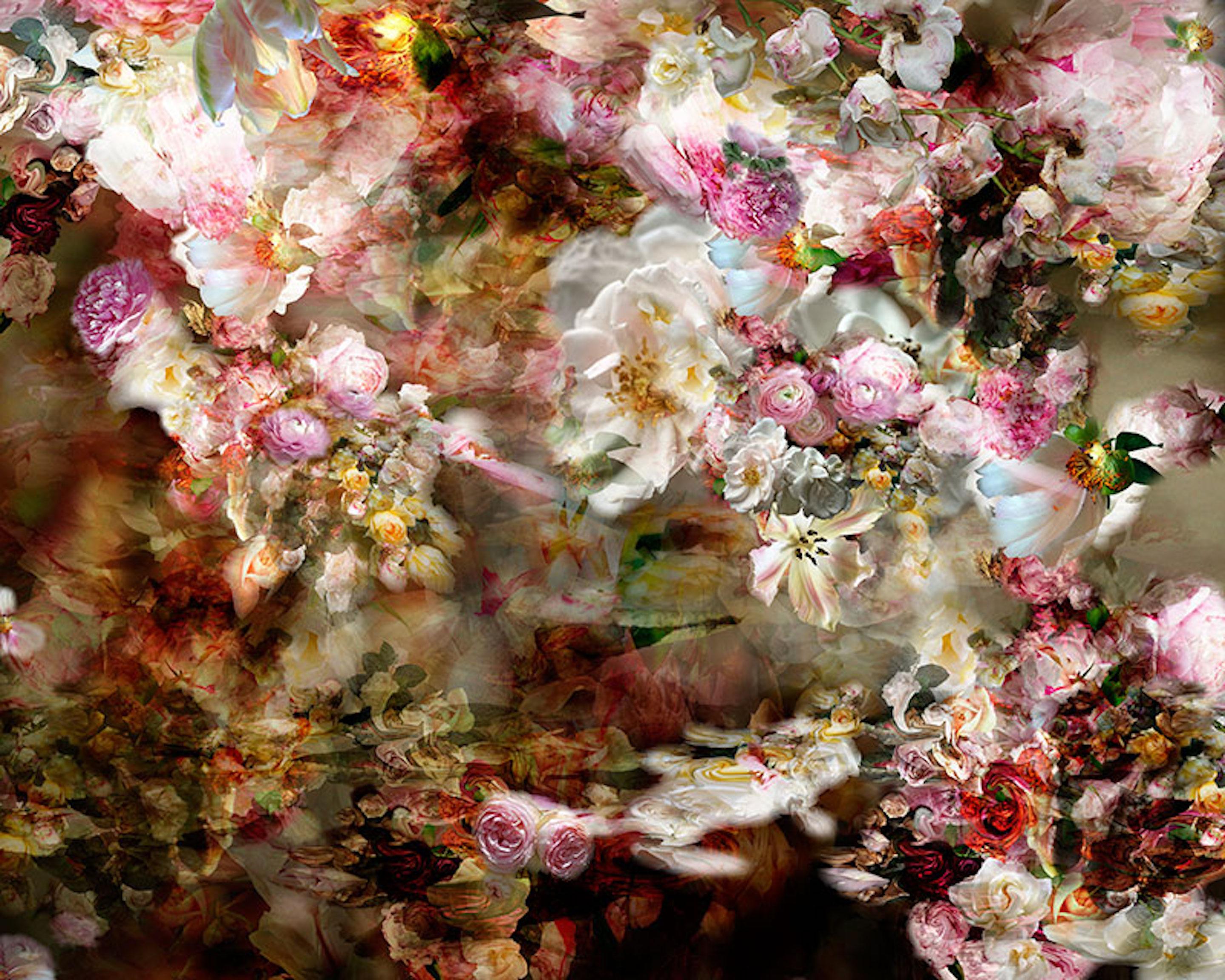 Isabelle Menin Still-Life Photograph - River 2 - Floral still life colorful pink red white landscape photograph