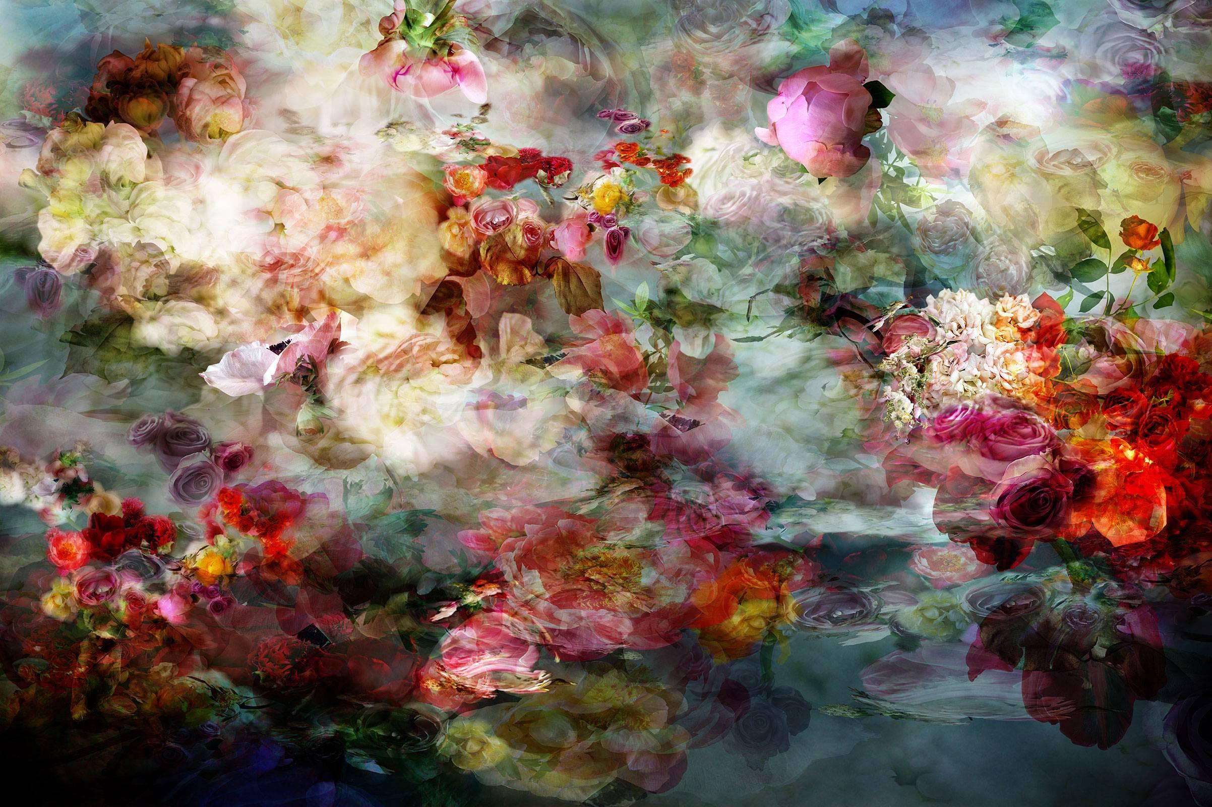 Isabelle Menin Still-Life Photograph – River 10- Blumenstillleben, farbenfrohes rot-weißes zeitgenössisches Foto