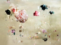 Tentation #3 abstrakte zeitgenössische Fotografie mit Blumenlandschaft in weichen Pastellfarben