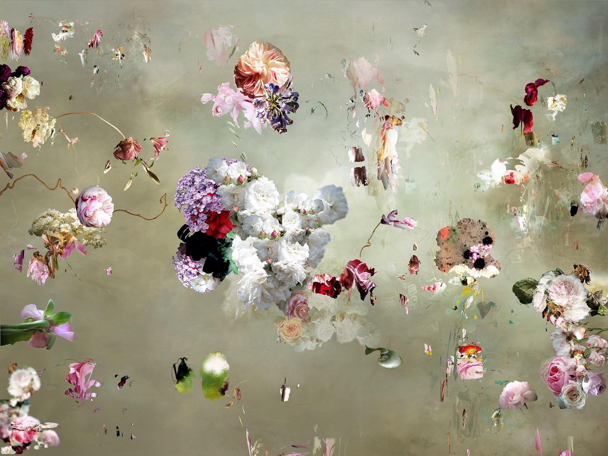 Still-Life Photograph de Isabelle Menin - Tentation#11 Floral landscape soft pastel color contemporary abstract photograph