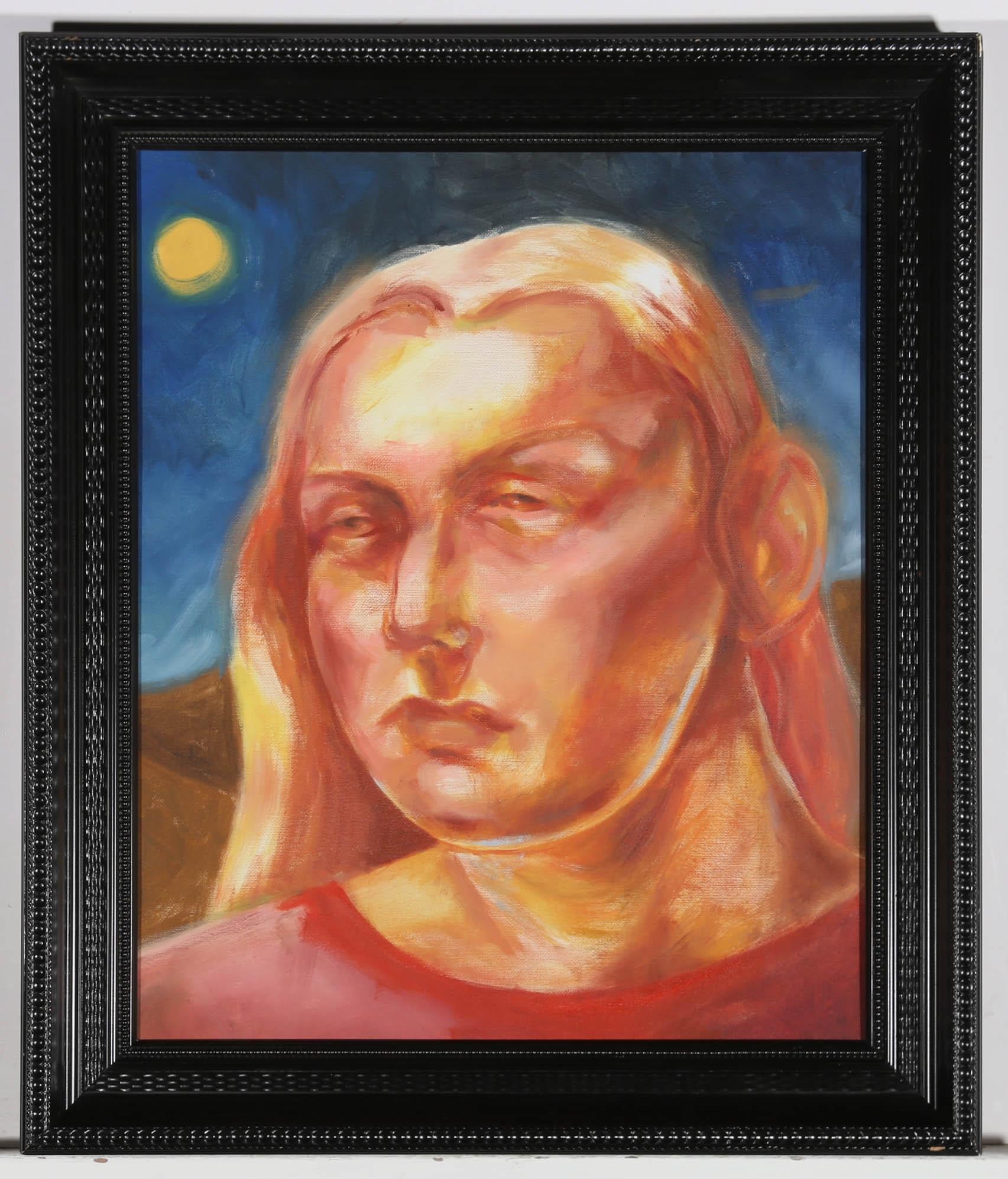 Isabelle Mulvany - 2021 Oil, Orange Under The Moon For Sale 2