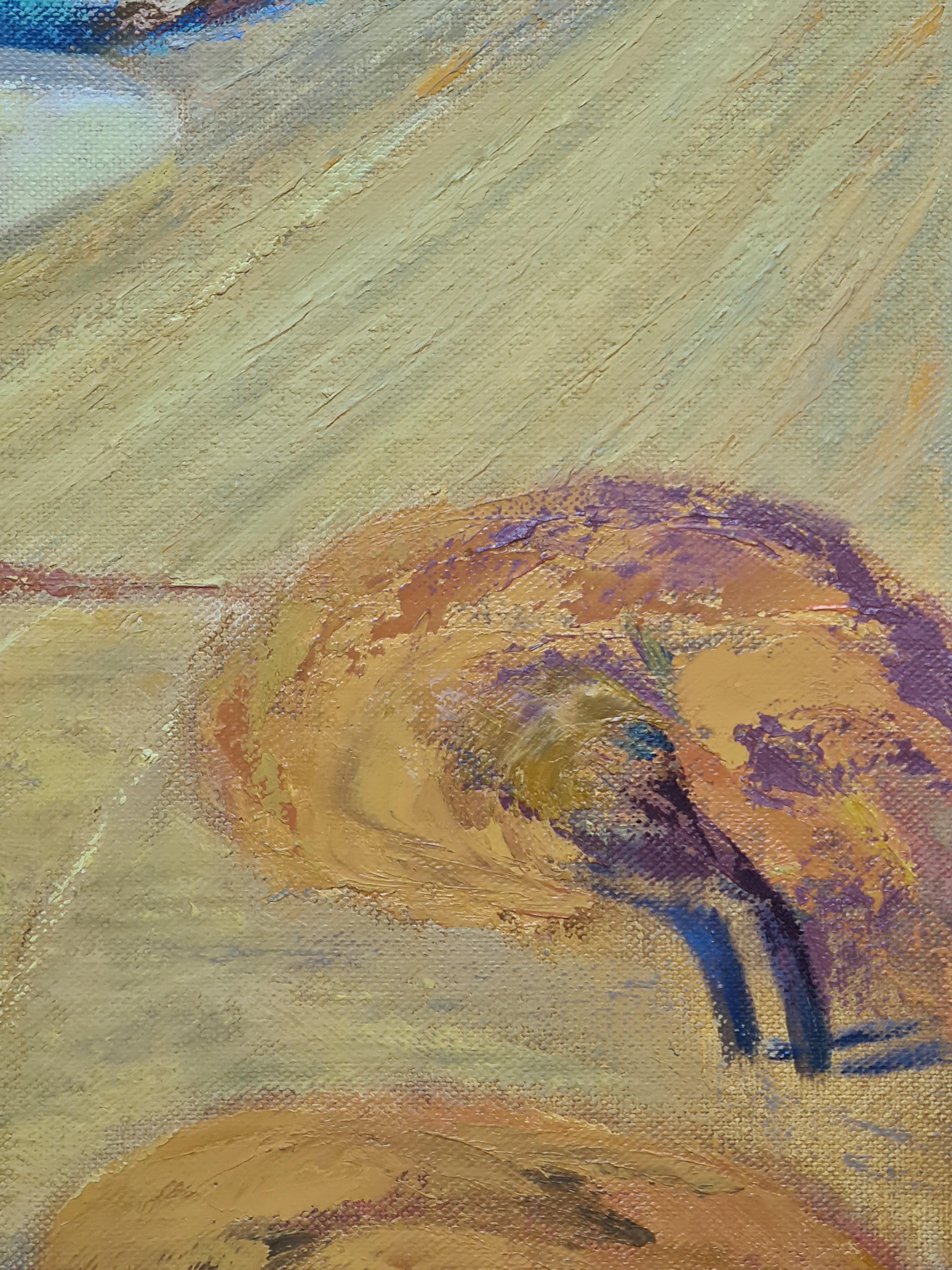 Late 20th Century oil on canvas view of a rural landscape by Franco British artist Isabell Pardoe. The painting is not signed but came directly from the artist's atelier.

Isabell Pardoe trained at the Slade school of Art in London and later settled