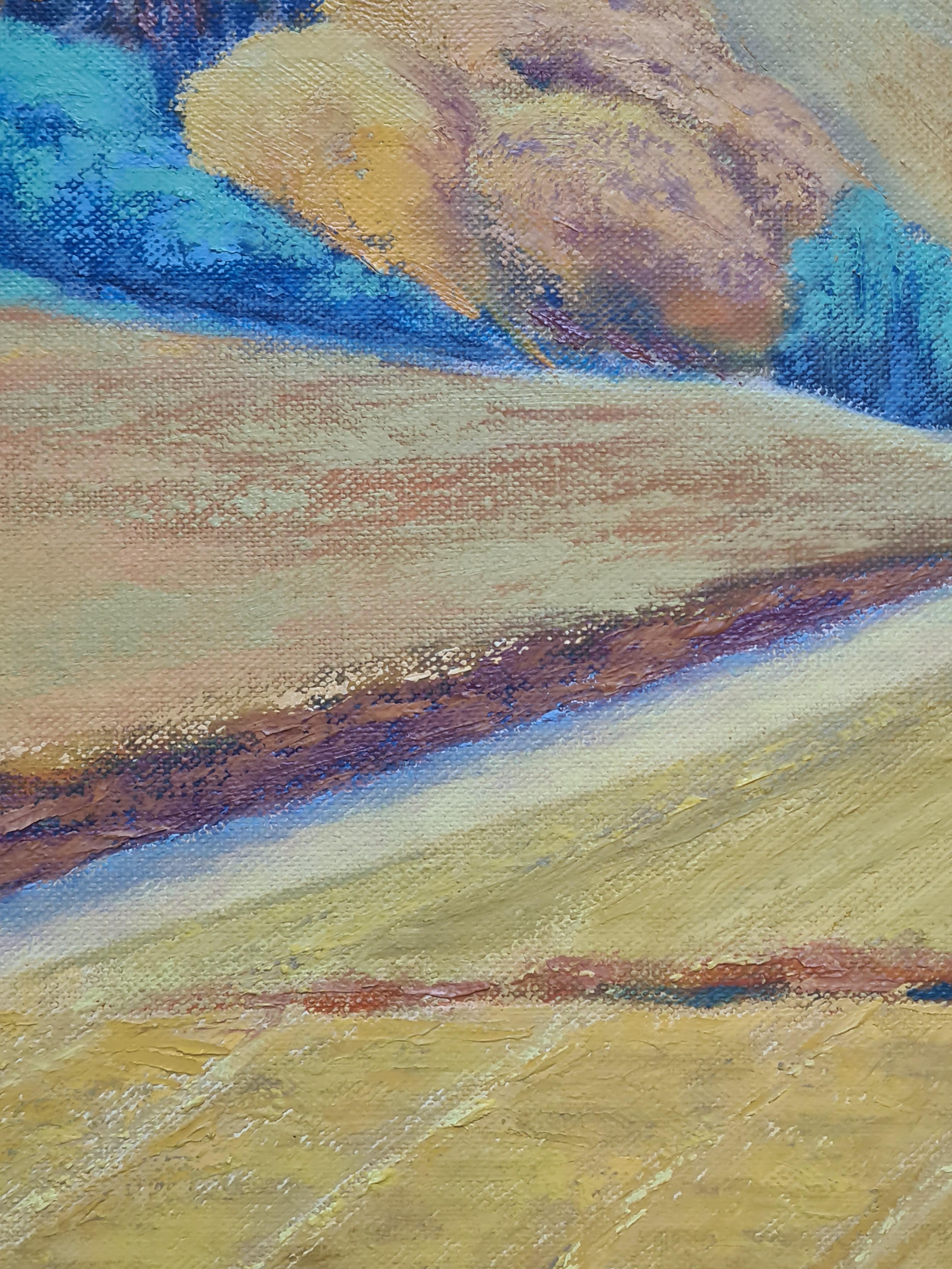Colourful French Fauvist Landscape, Golden Wheatfields For Sale 1