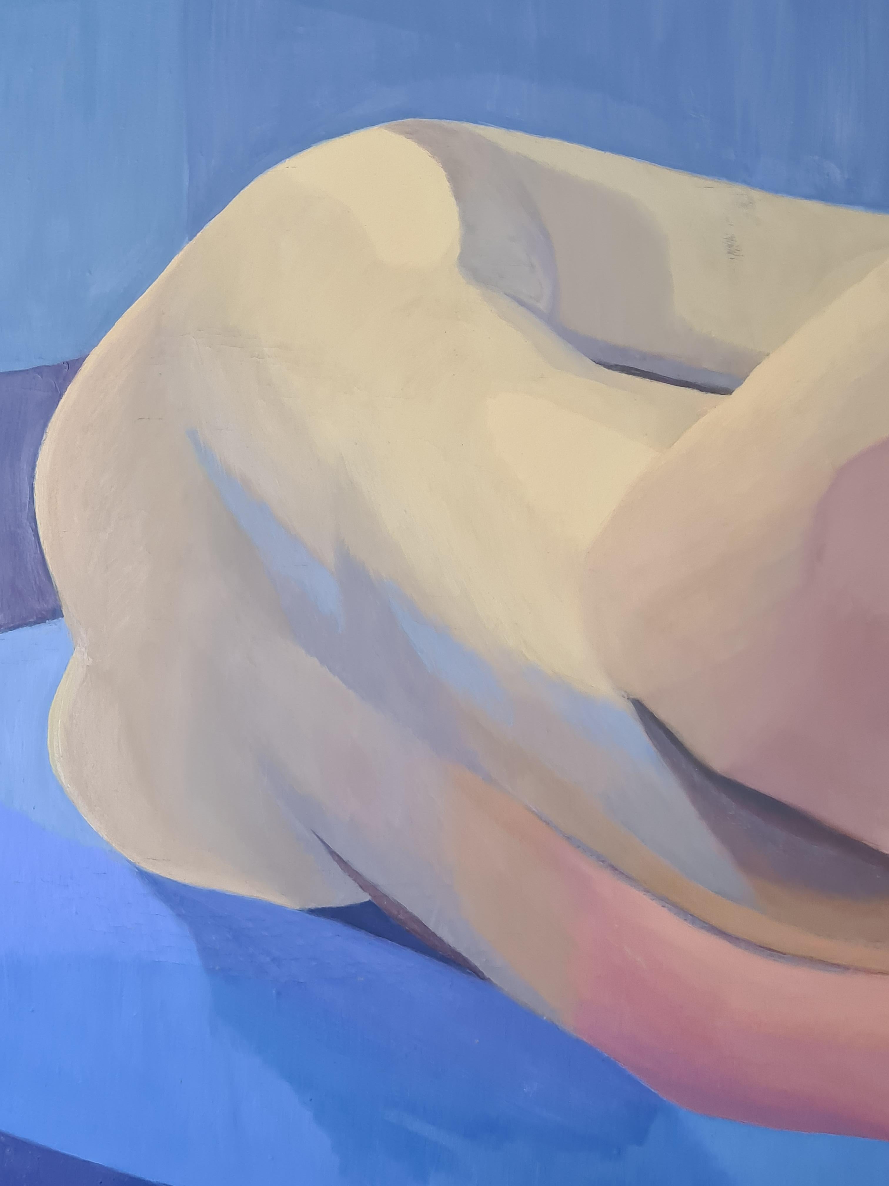 Bunter großer kubistischer Akt, Nue Allongée – Painting von Isabelle Pardoe
