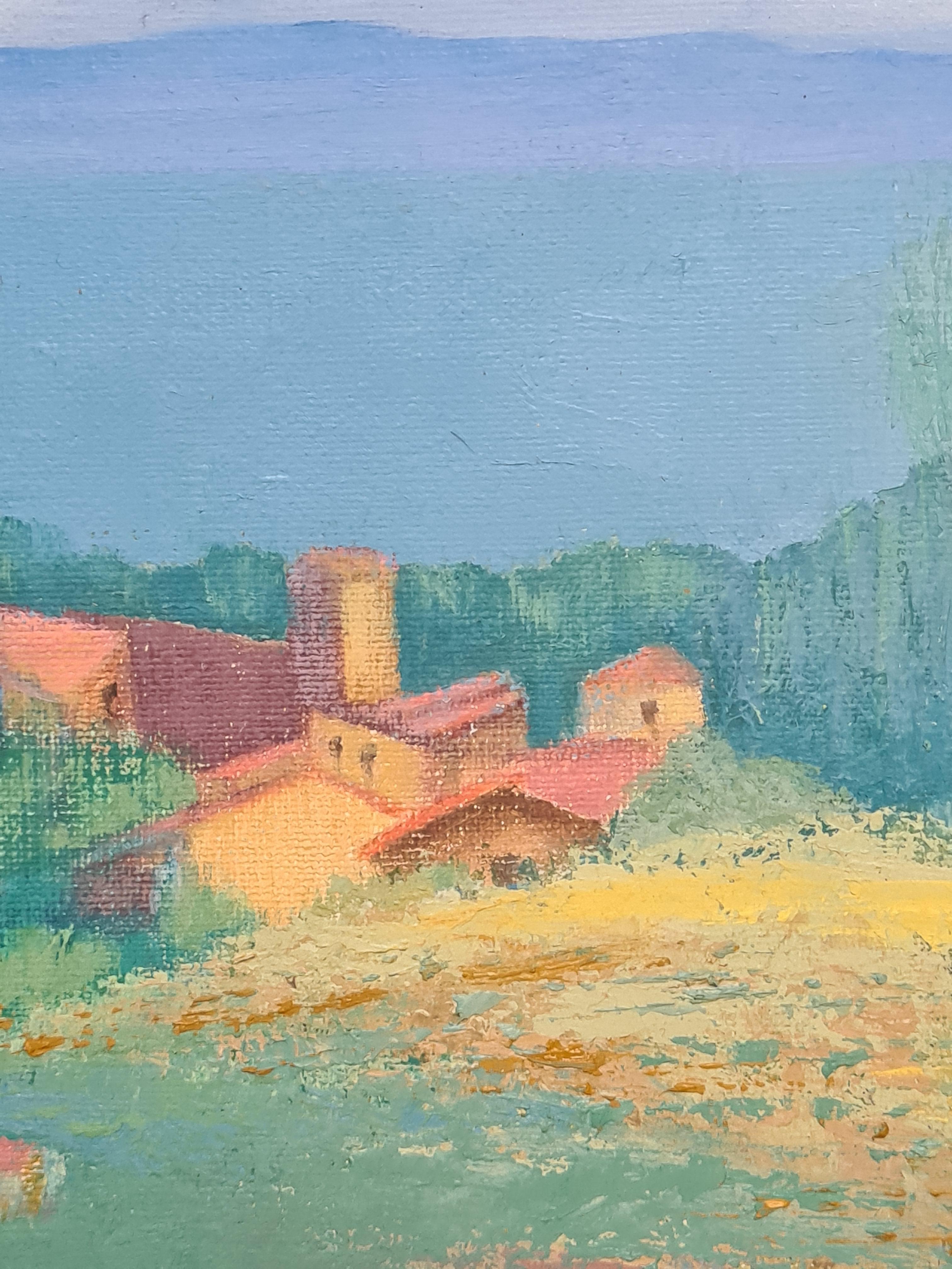 Vue sur la mer, paysage coloré du sud de la France - Moderne Painting par Isabelle Pardoe