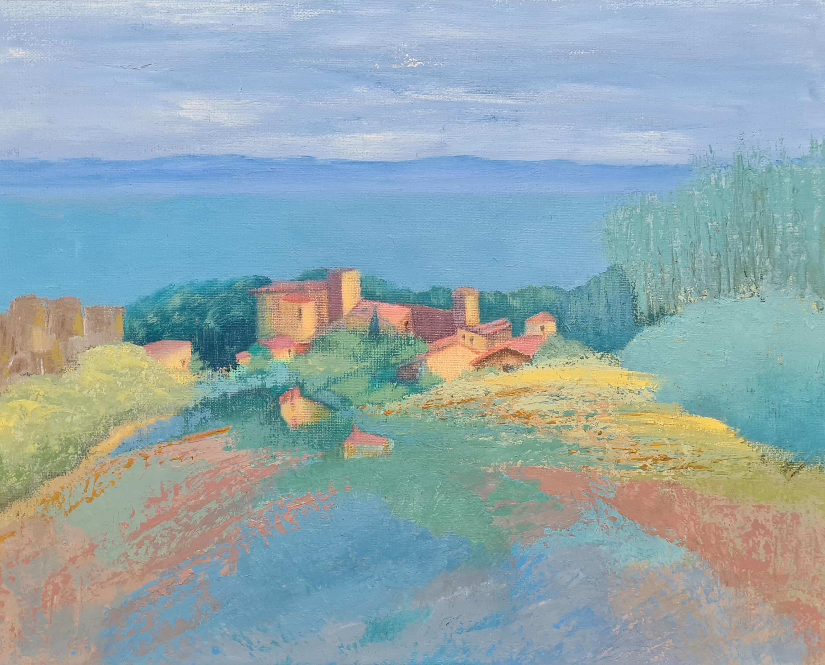 Blick auf das Meer, bunte südfranzösische Landschaft