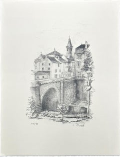 1998 Litografía firmada de edición limitada Le Pont Alexandre III