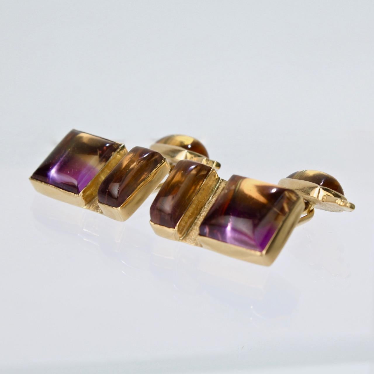 Women's or Men's Isabelle Posillico Ametrine and Yellow Gold Cufflinks