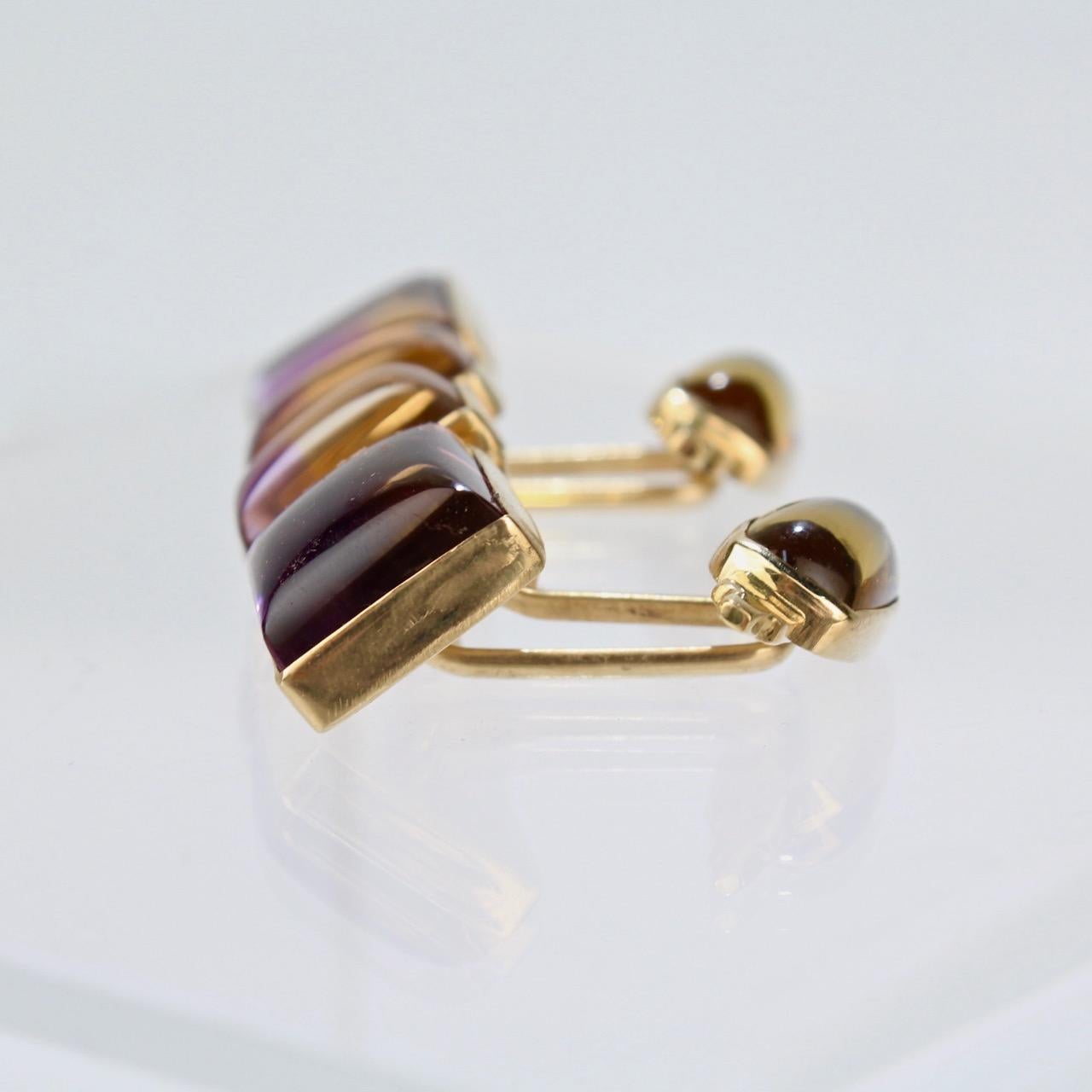 Isabelle Posillico Ametrine and Yellow Gold Cufflinks 1